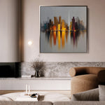 Abstract 1191 Canvas Art 16" x 16" / 40 x 40 cm / Black