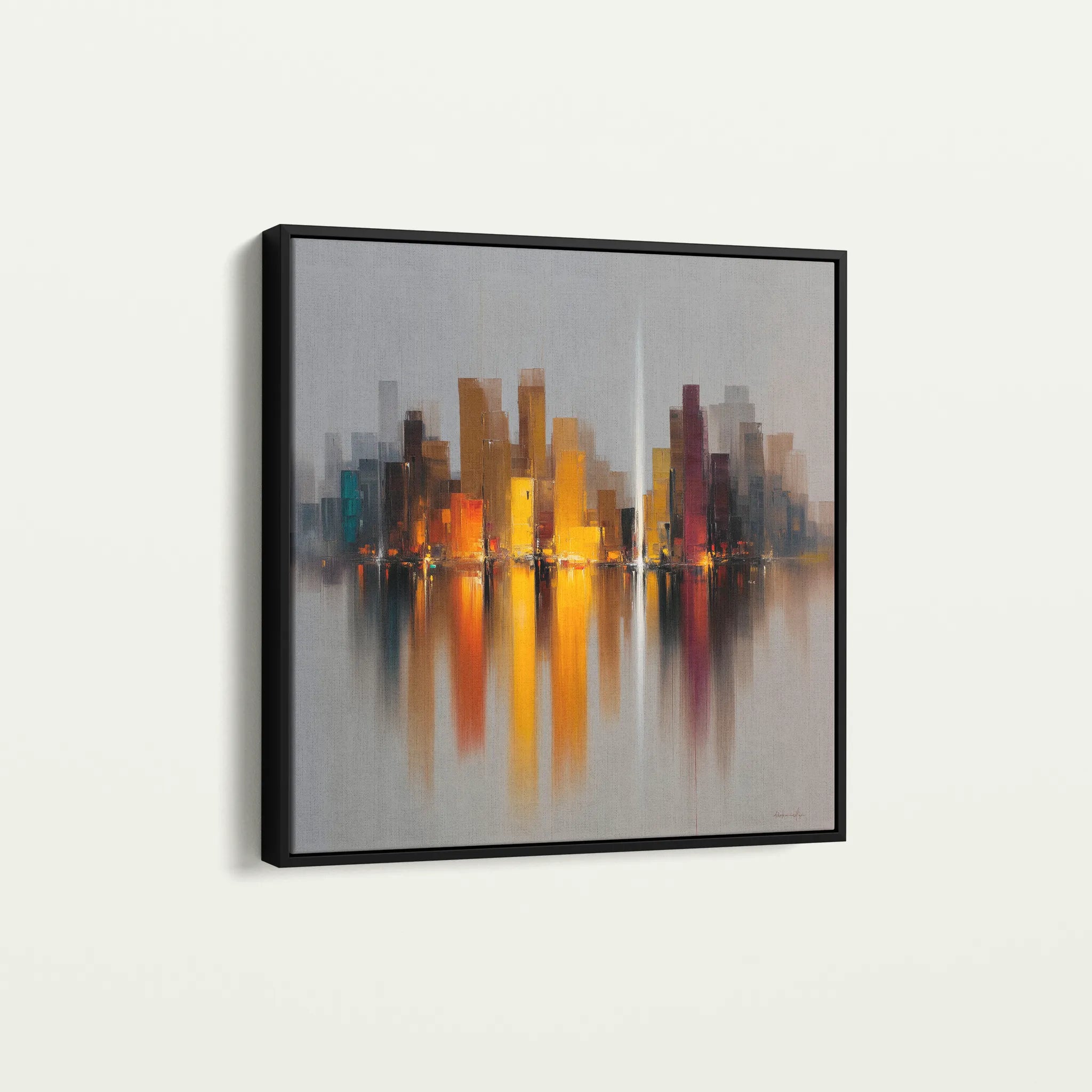 Abstract 1191 Canvas Art 16" x 16" / 40 x 40 cm / Black