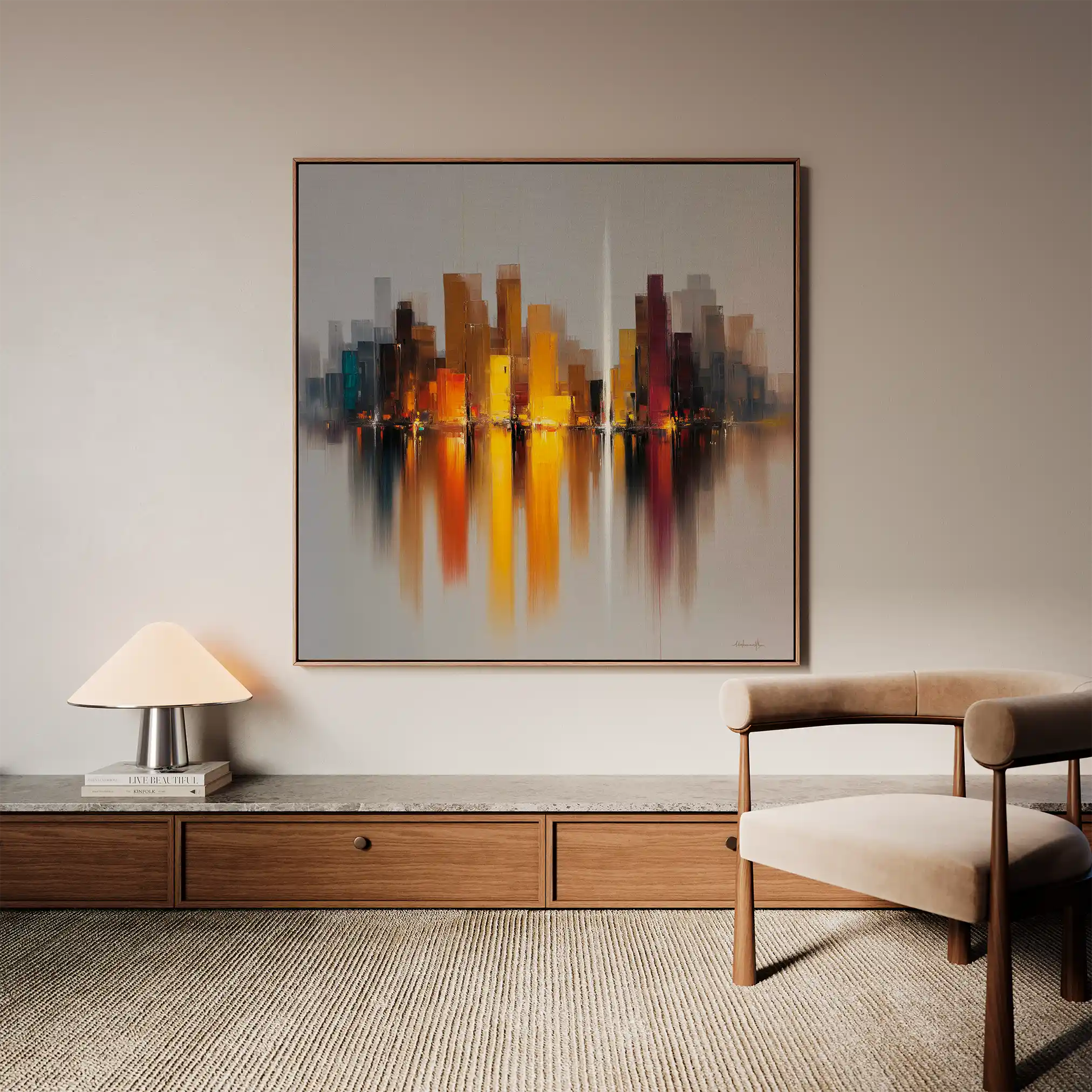 Abstract 1191 Canvas Art 60 x 60 cm / Black