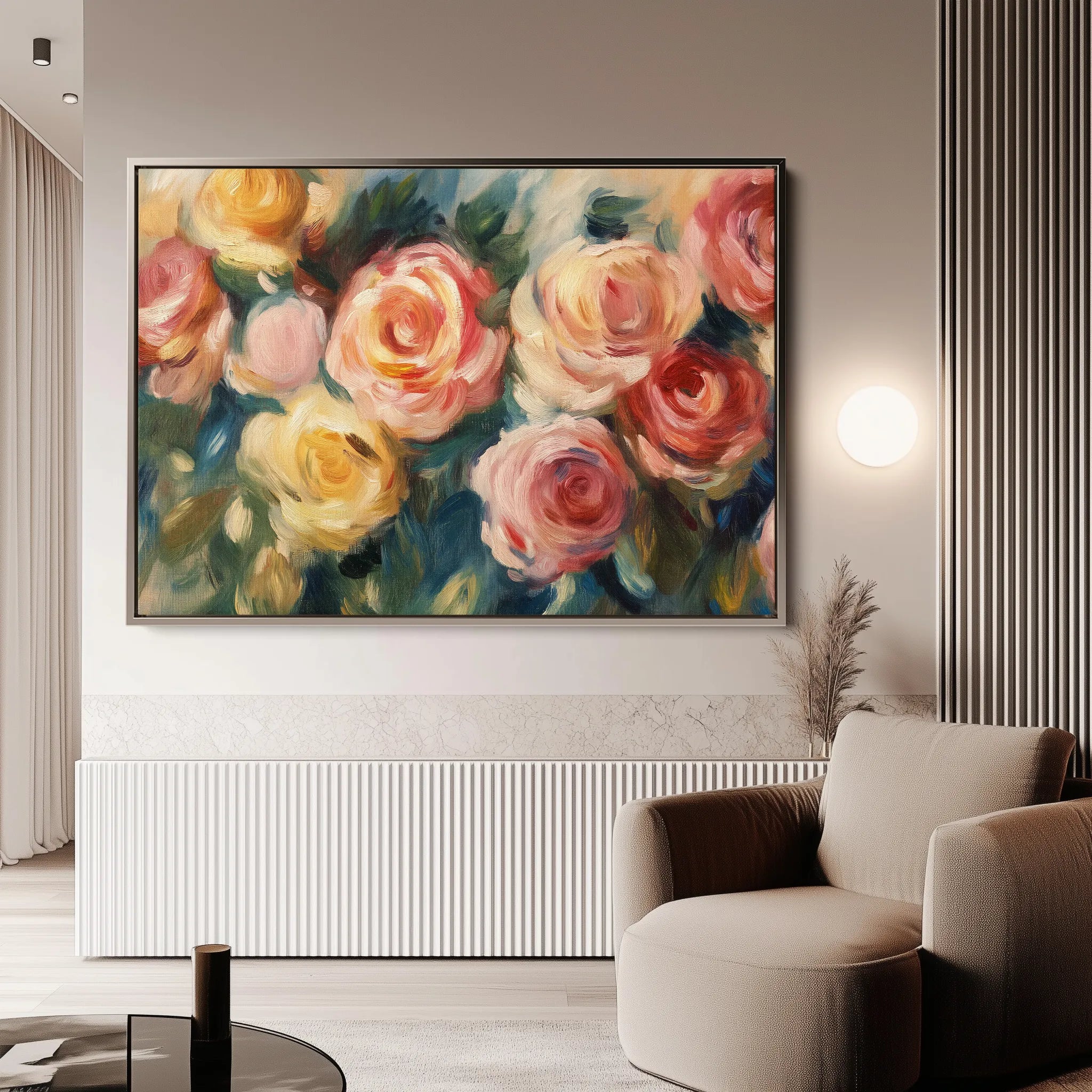 Floral 1191 Canvas Art 18" x 24" / 45 x 60 cm / Black