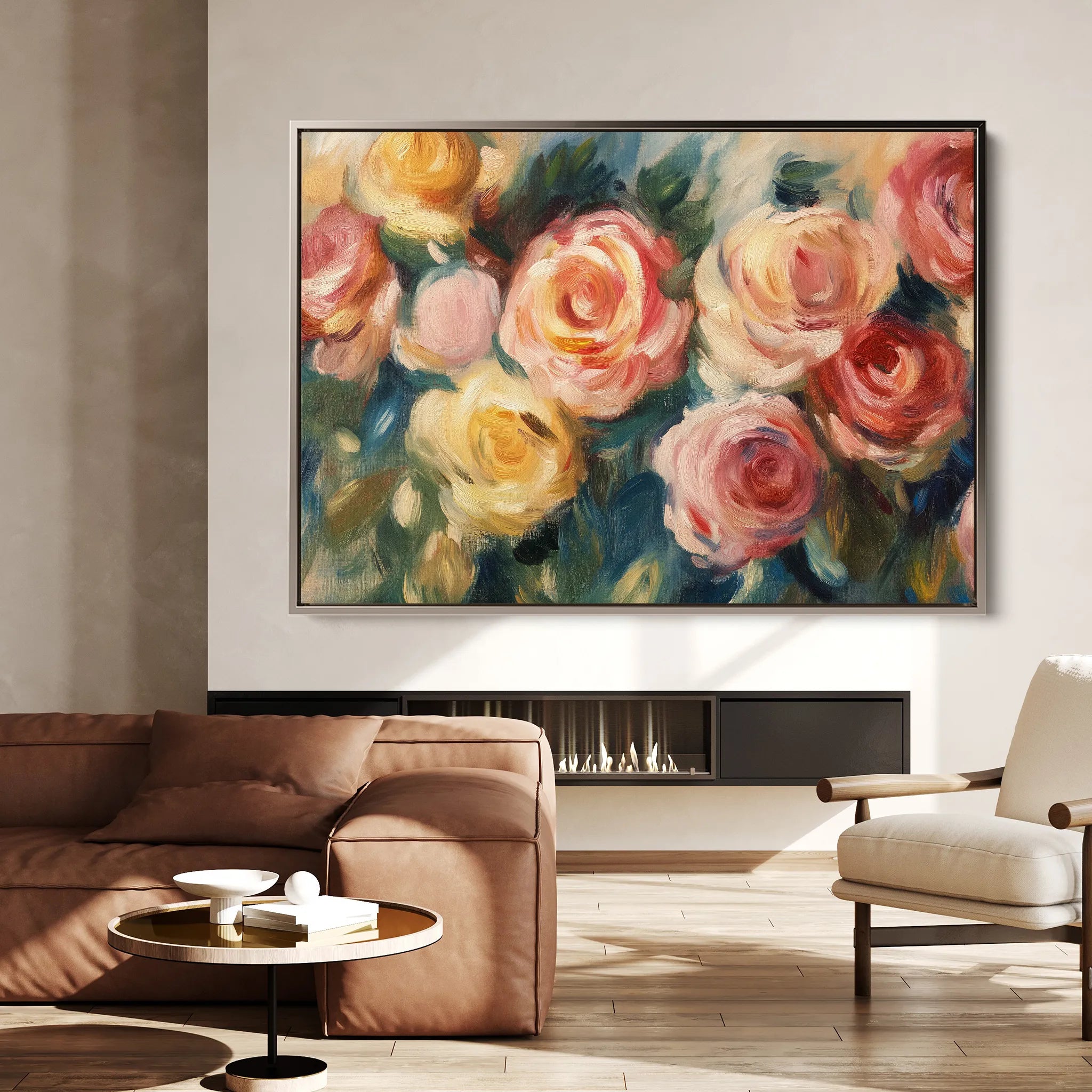 Floral 1191 Canvas Art 18" x 24" / 45 x 60 cm / Black