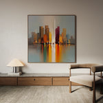 Abstract 1192 Canvas Art 16" x 16" / 40 x 40 cm / Black