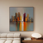 Abstract 1192 Canvas Art 16" x 16" / 40 x 40 cm / Black
