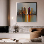 Abstract 1192 Canvas Art 16" x 16" / 40 x 40 cm / Black