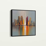 Abstract 1192 Canvas Art 16" x 16" / 40 x 40 cm / Black
