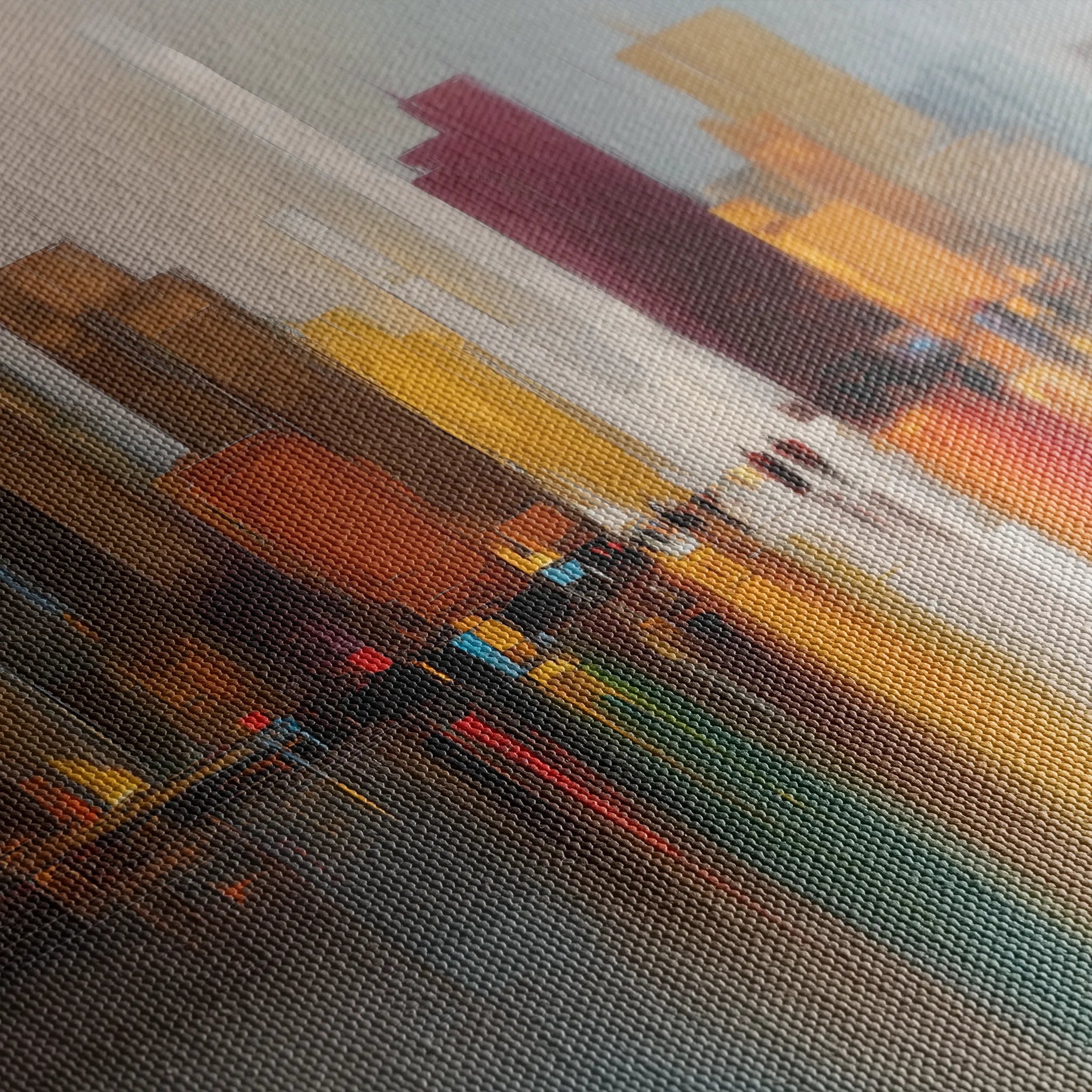 Abstract 1192 Canvas Art 16" x 16" / 40 x 40 cm / Black