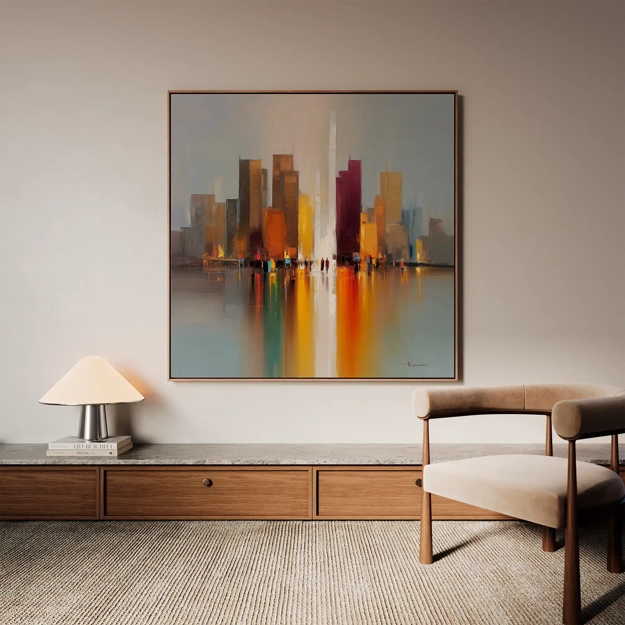 Abstract 1192 Canvas Art 60 x 60 cm / Black