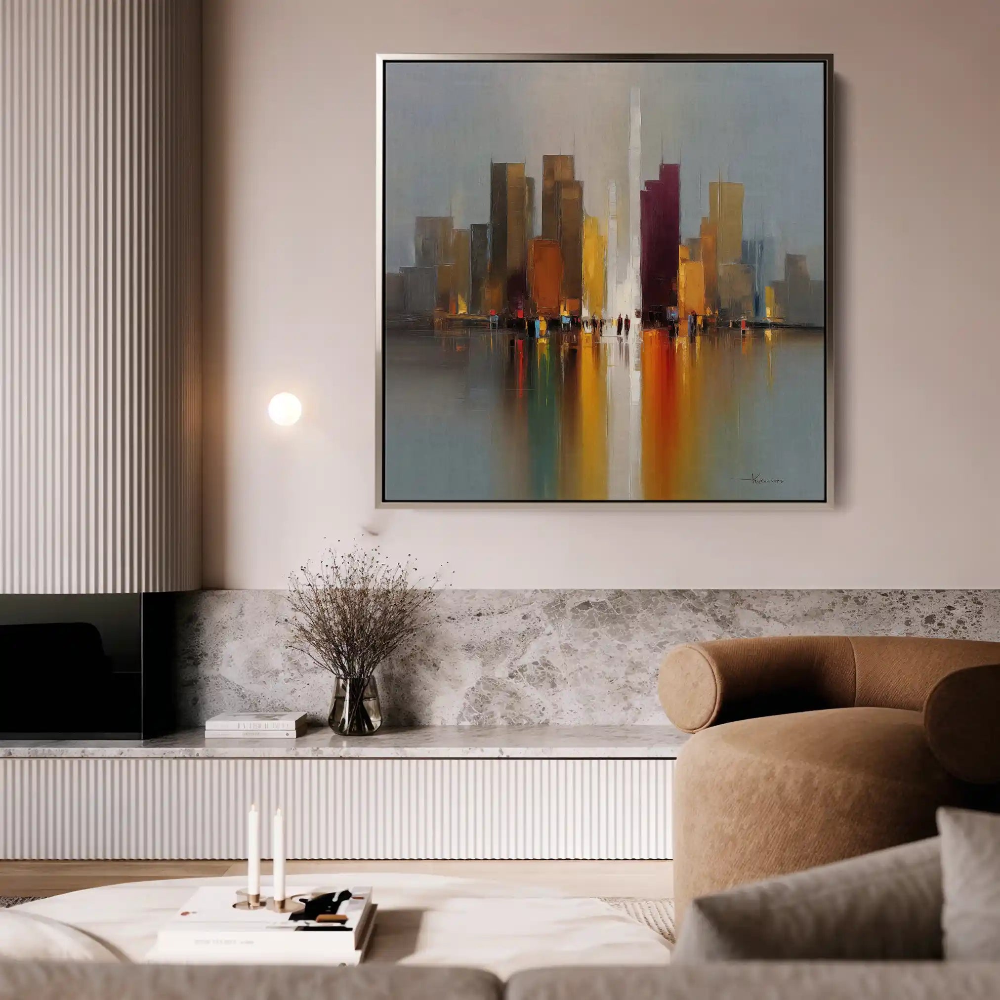 Abstract 1192 Canvas Art 60 x 60 cm / Black