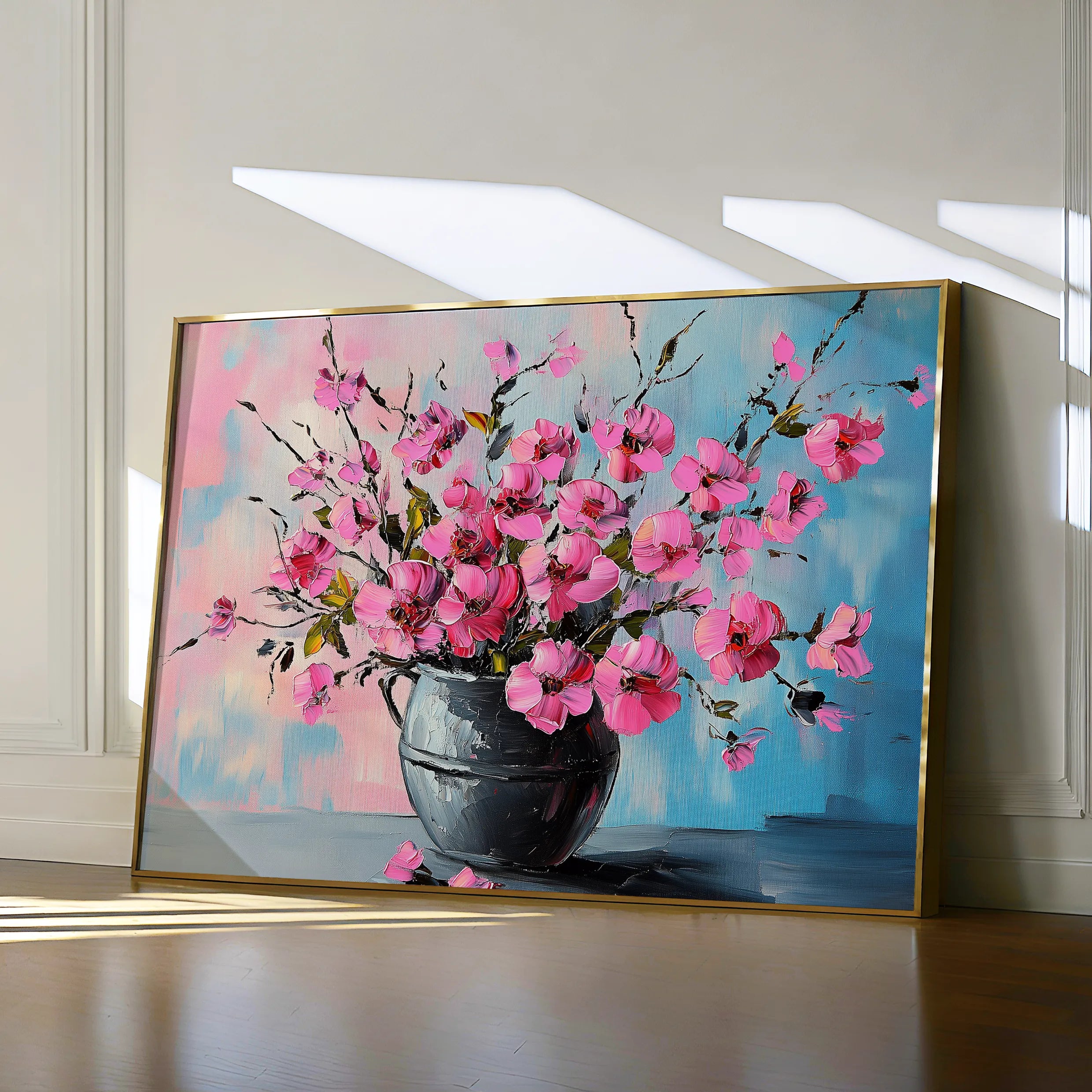 Floral 1192 Canvas Art 18" x 24" / 45 x 60 cm / Black