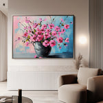Floral 1192 Canvas Art 18" x 24" / 45 x 60 cm / Black