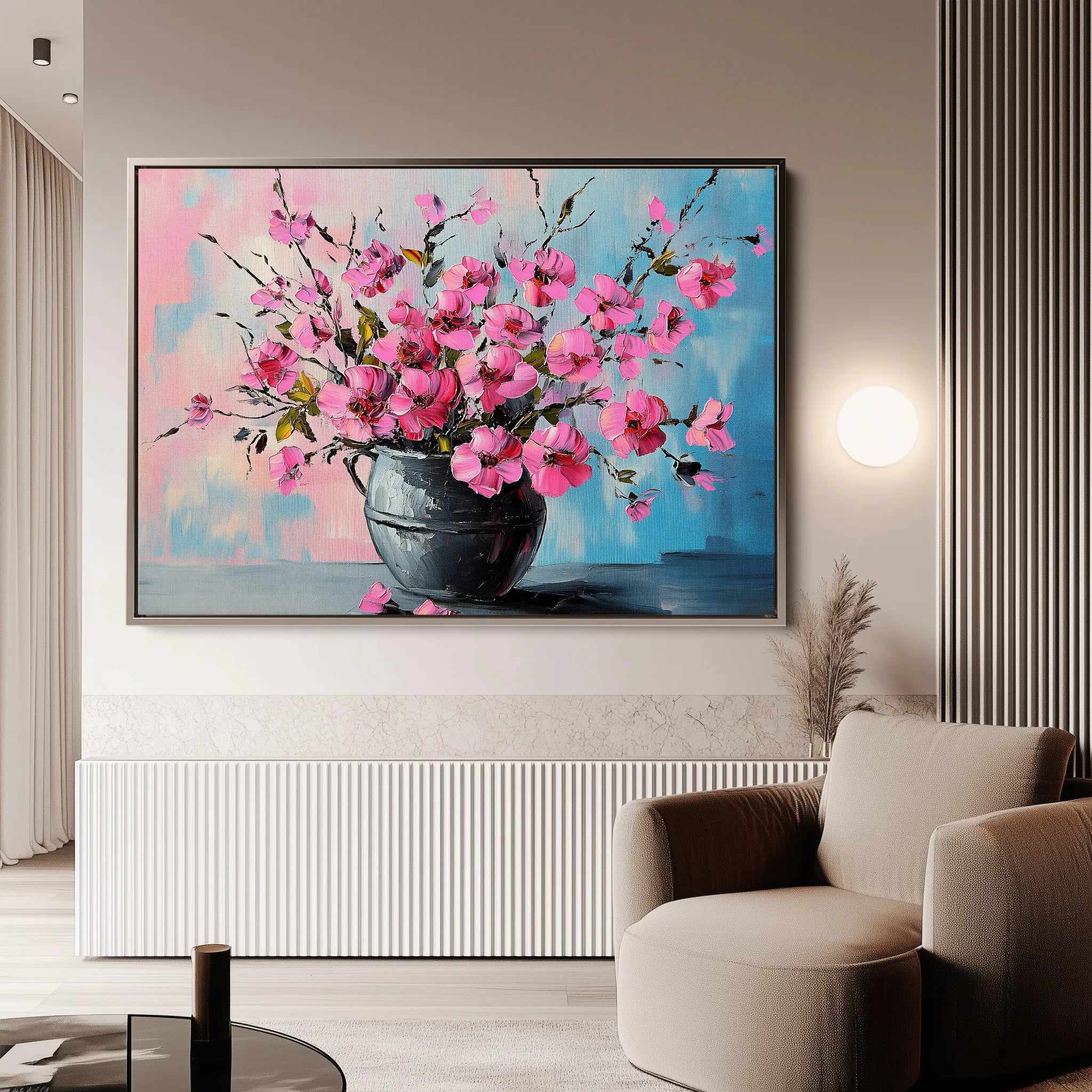 Floral 1192 Canvas Art 18" x 24" / 45 x 60 cm / Black