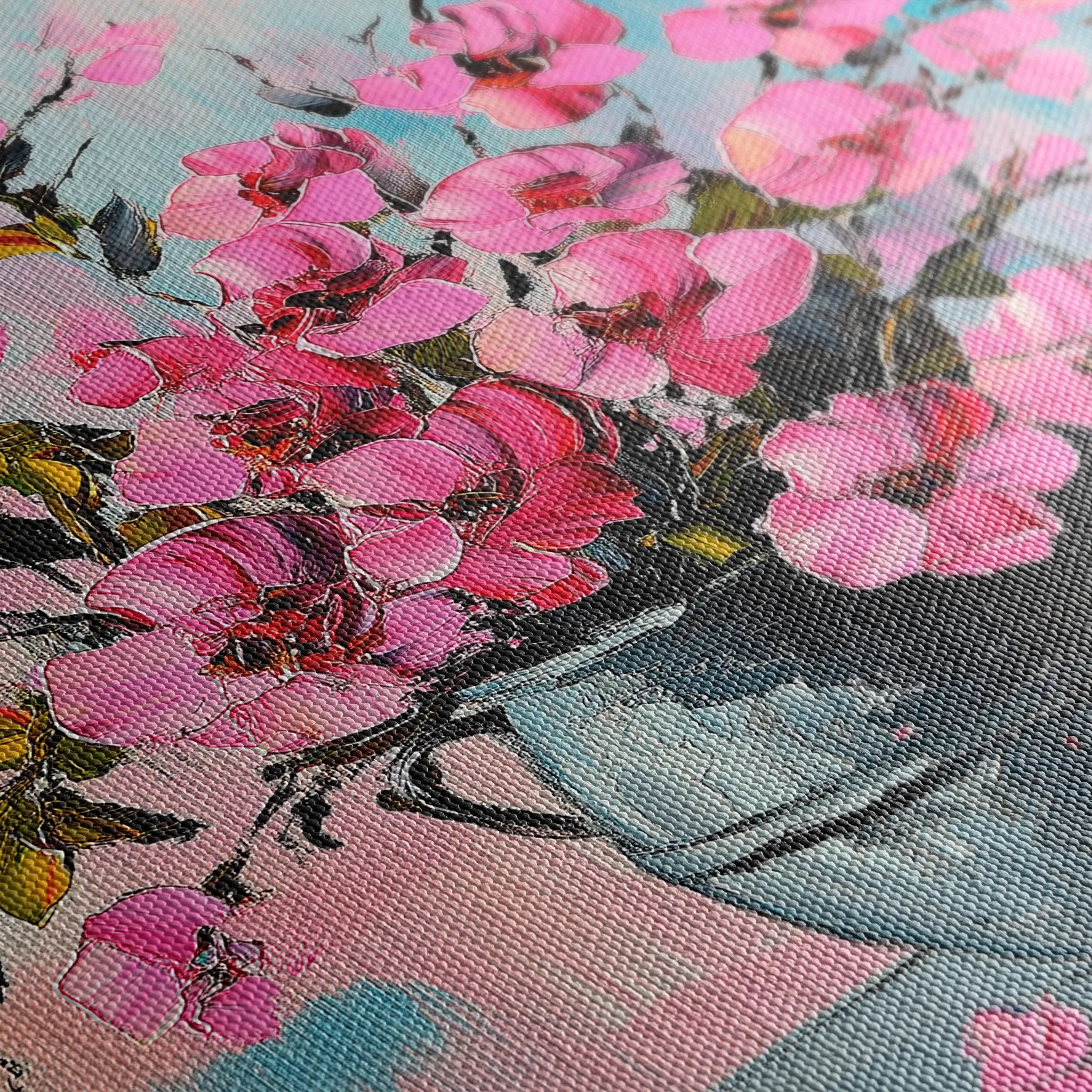 Floral 1192 Canvas Art 18" x 24" / 45 x 60 cm / Black