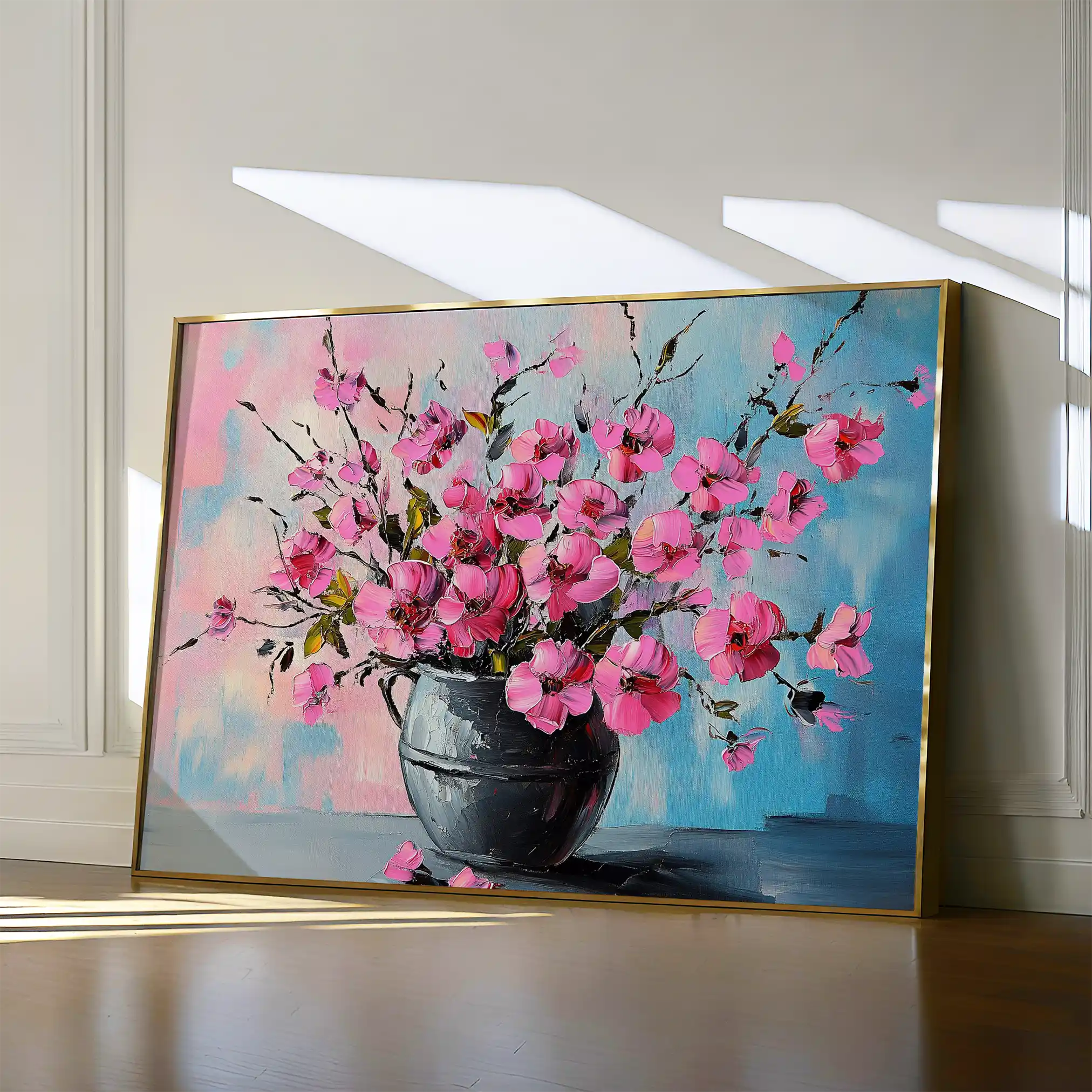 Floral 1192 Canvas Art 60 x 40 cm / Black