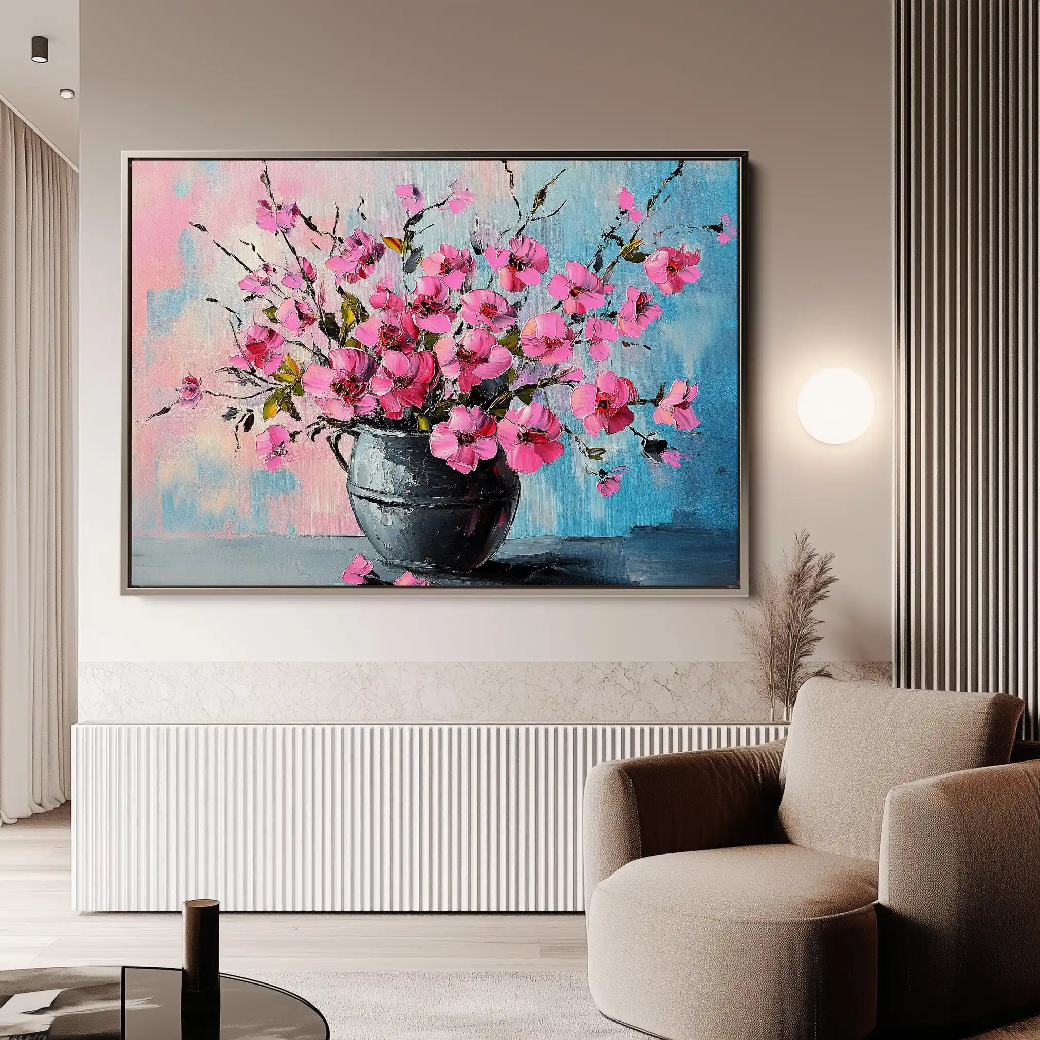 Floral 1192 Canvas Art 60 x 40 cm / Black