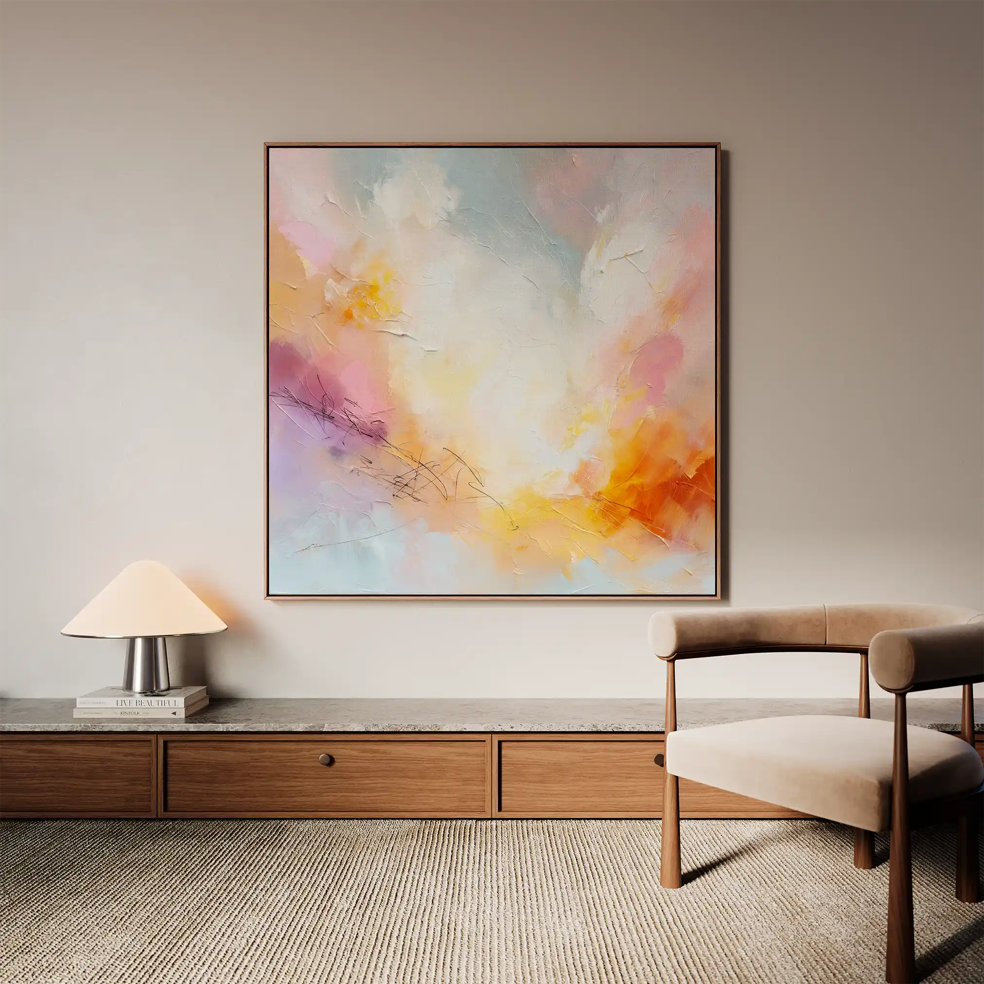 Abstract 1193 Canvas Art 60 x 60 cm / Black