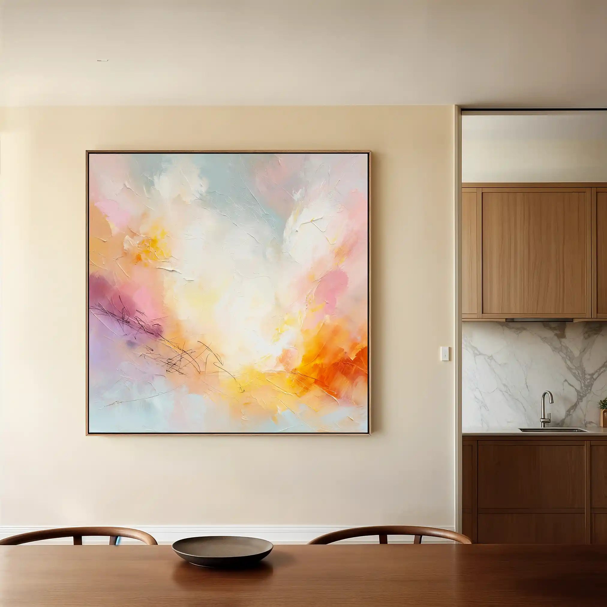 Abstract 1193 Canvas Art 60 x 60 cm / Black