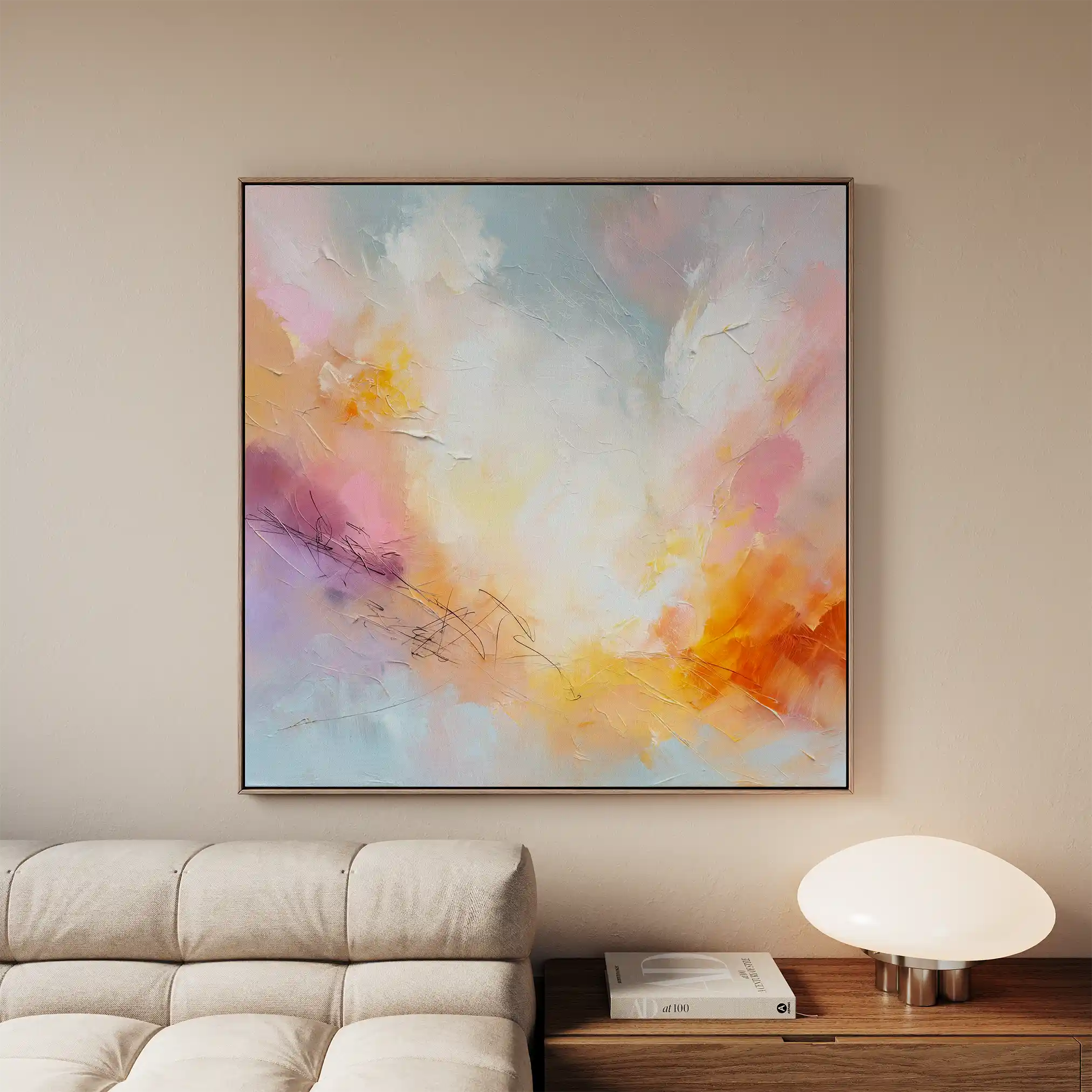 Abstract 1193 Canvas Art 60 x 60 cm / Black