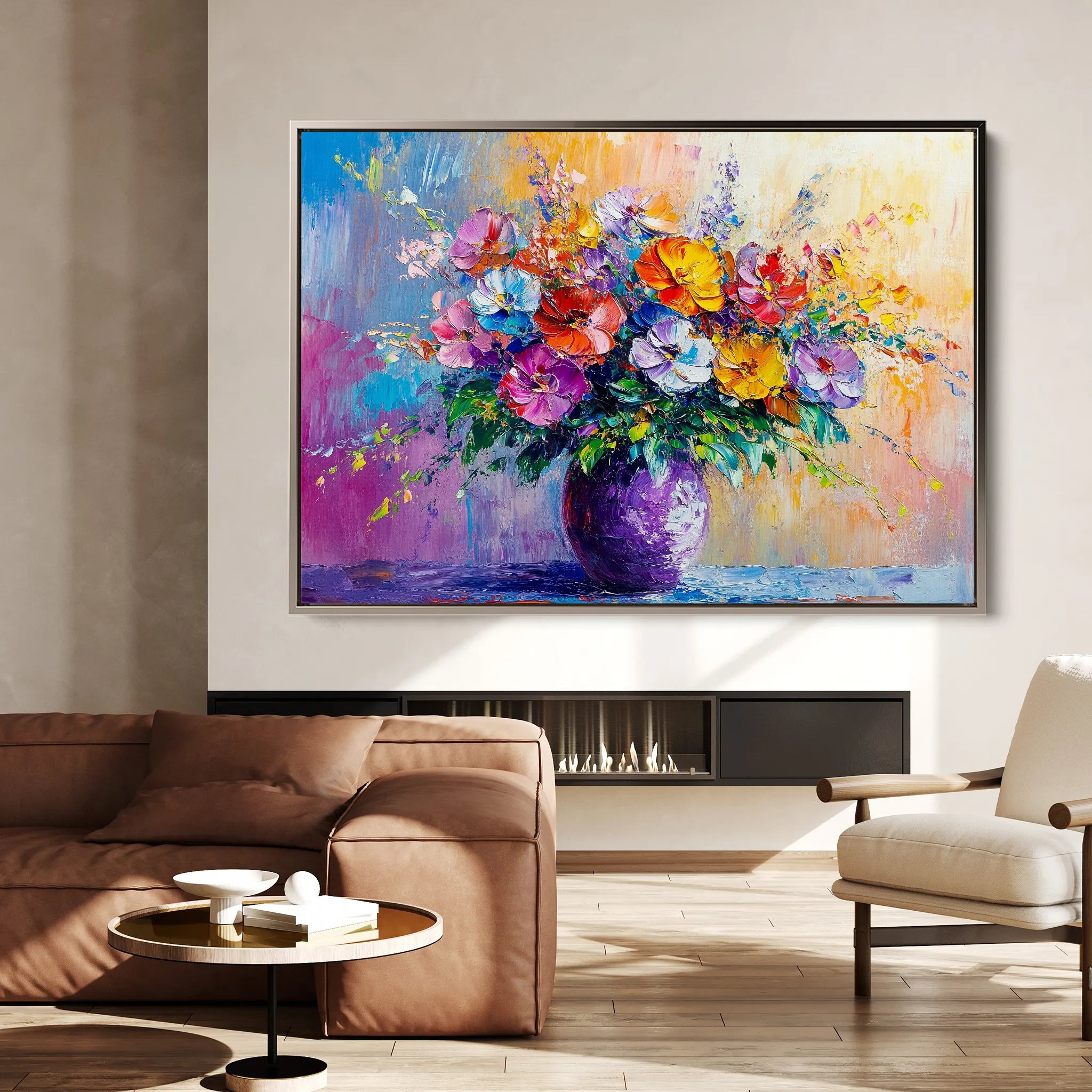Floral 1193 Canvas Art 18" x 24" / 45 x 60 cm / Black