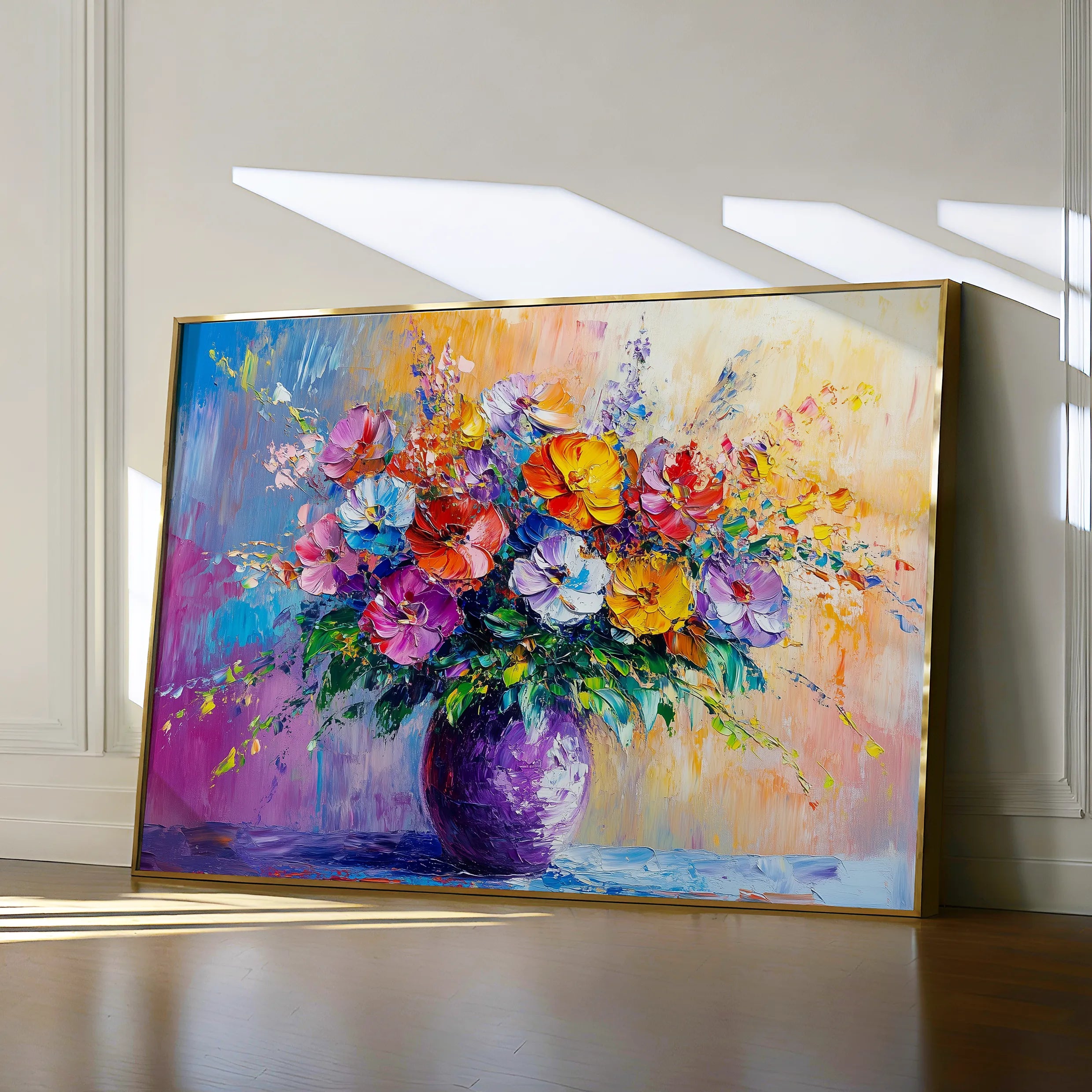 Floral 1193 Canvas Art 18" x 24" / 45 x 60 cm / Black
