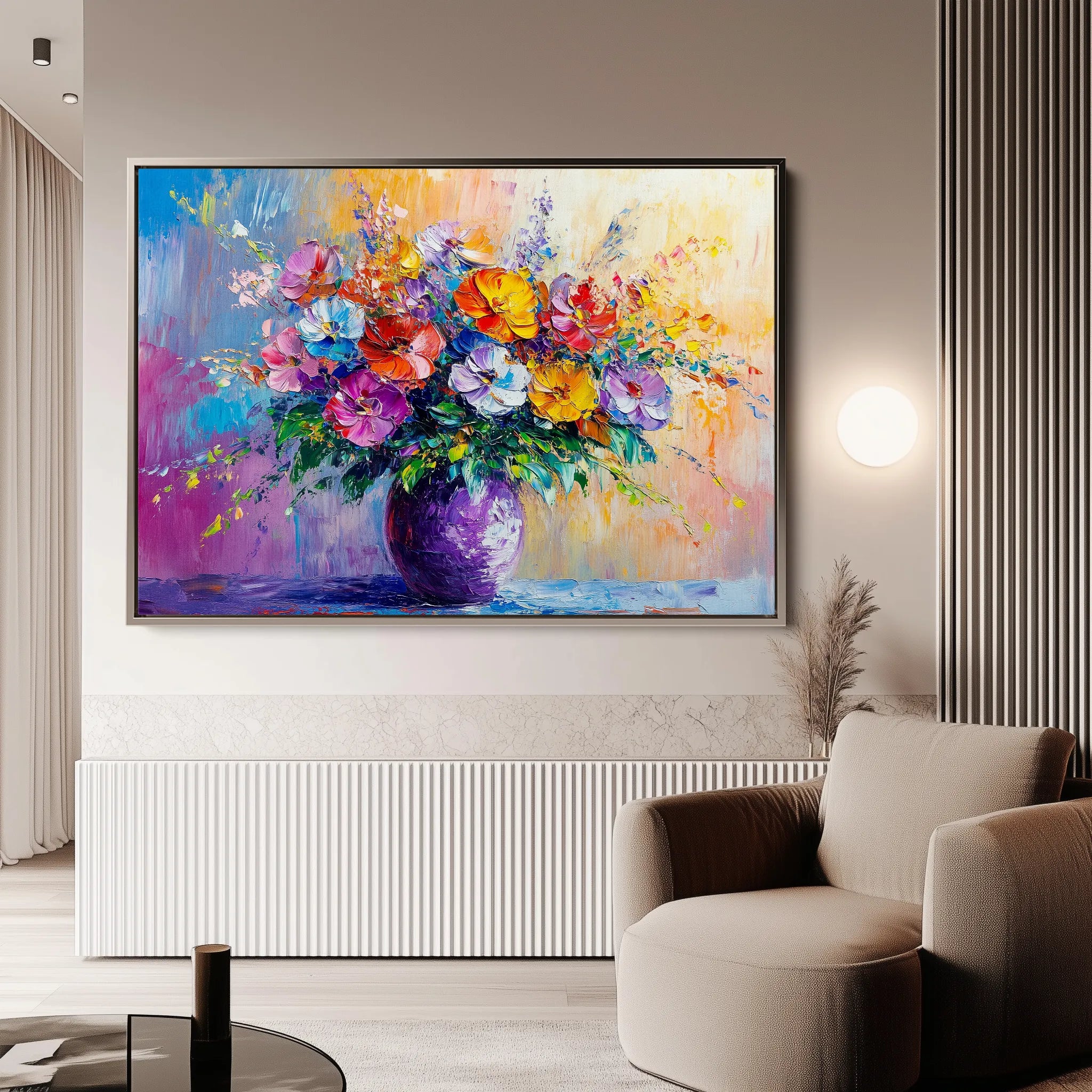 Floral 1193 Canvas Art 18" x 24" / 45 x 60 cm / Black