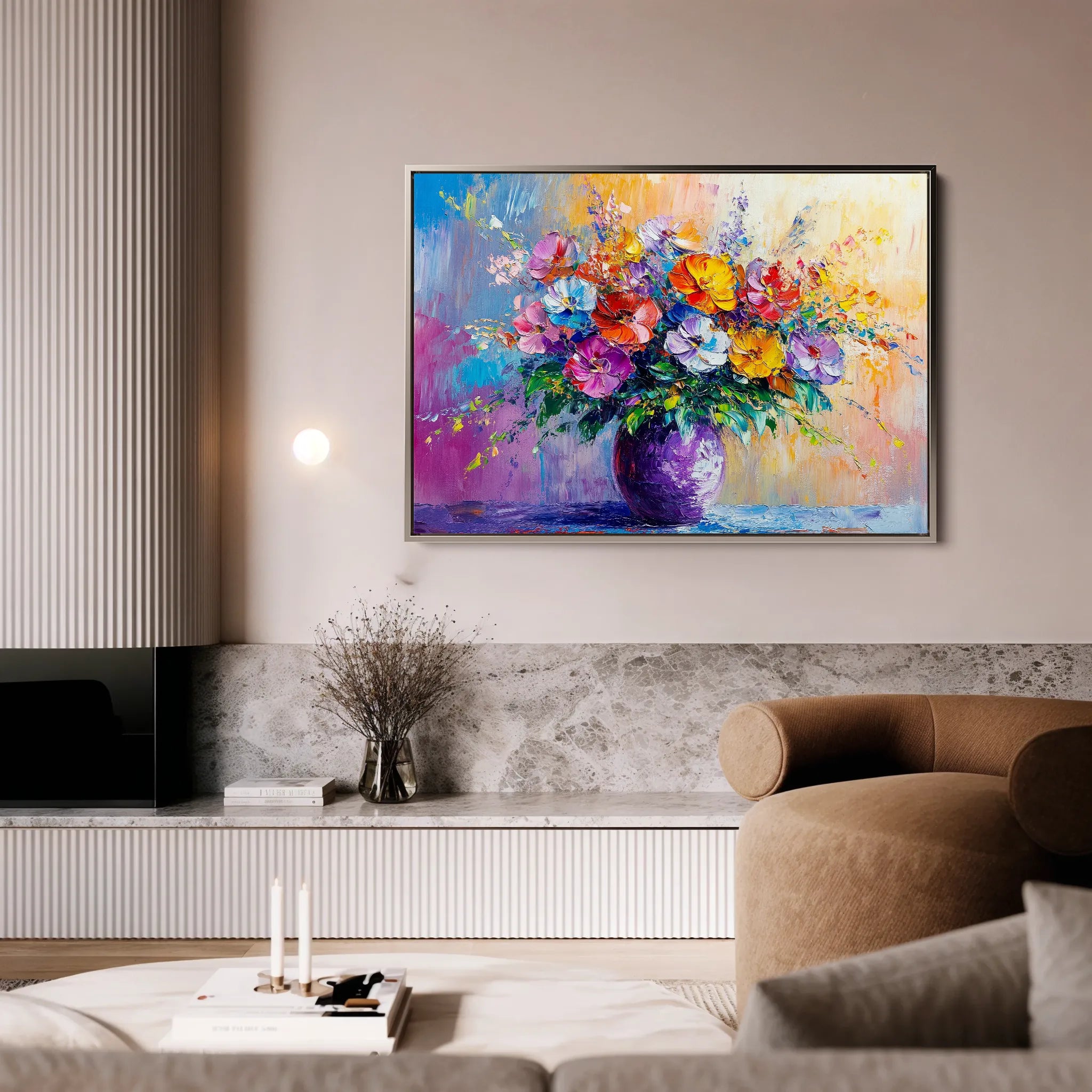 Floral 1193 Canvas Art 18" x 24" / 45 x 60 cm / Black