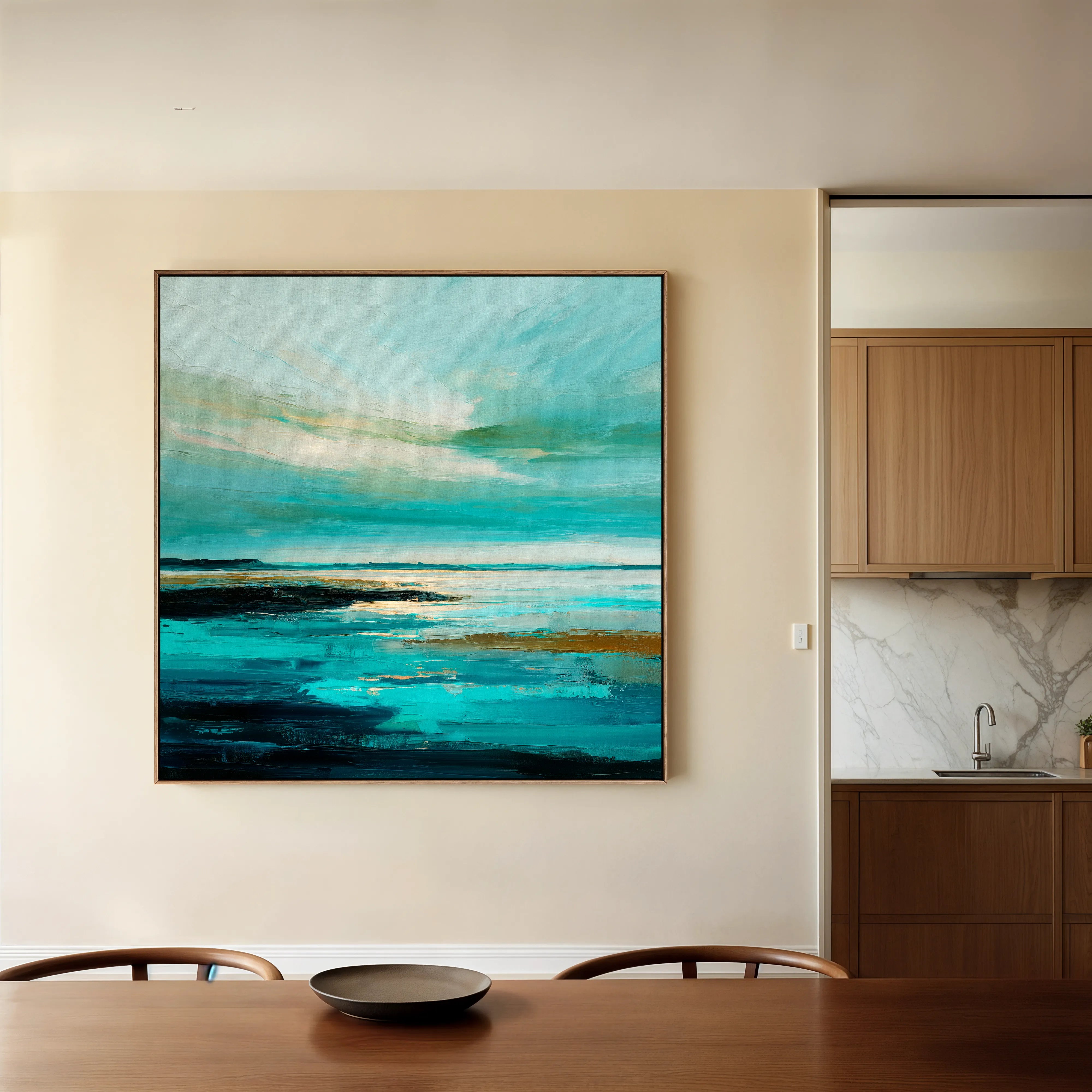 Abstract 1194 Canvas Art 16" x 16" / 40 x 40 cm / Black