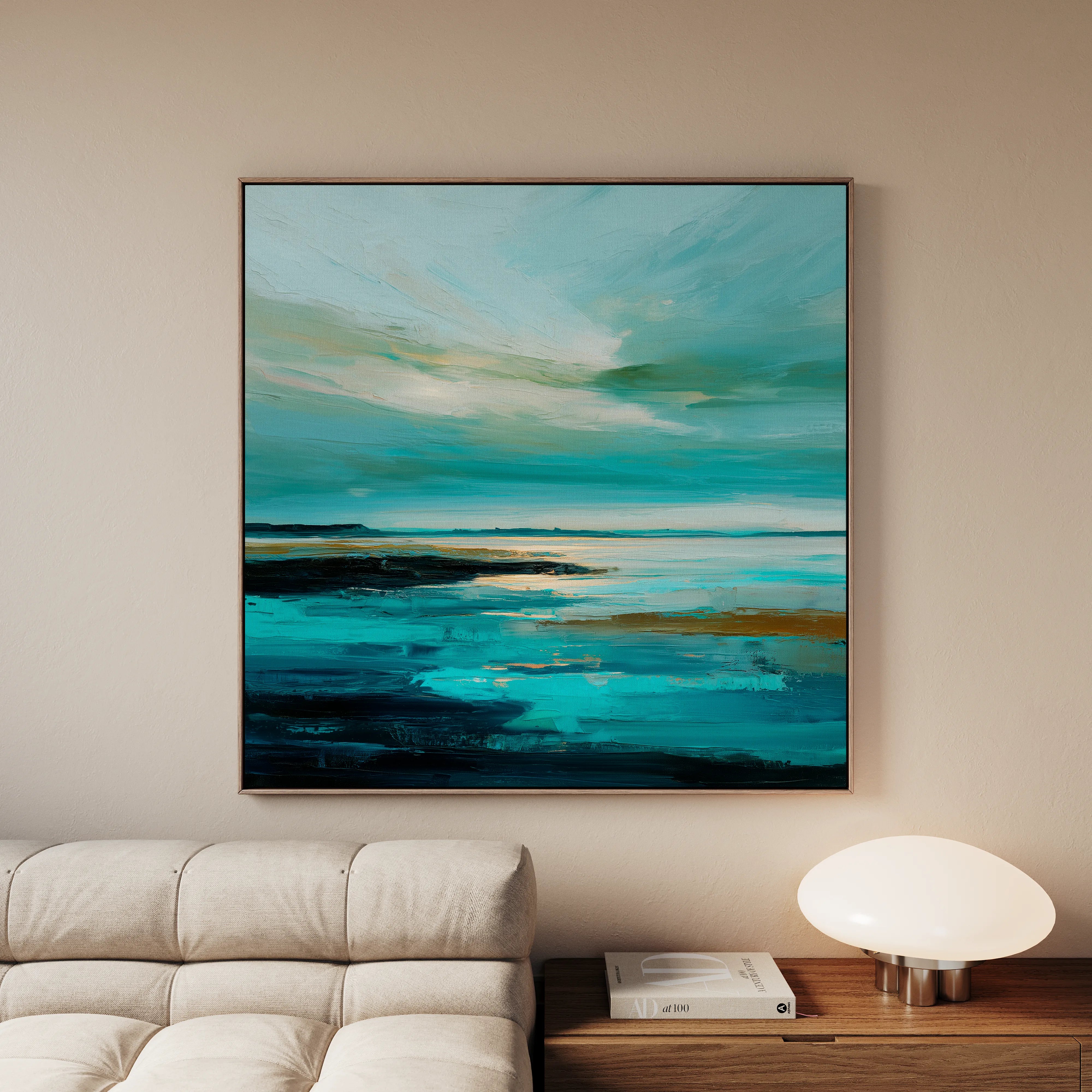 Abstract 1194 Canvas Art 16" x 16" / 40 x 40 cm / Black