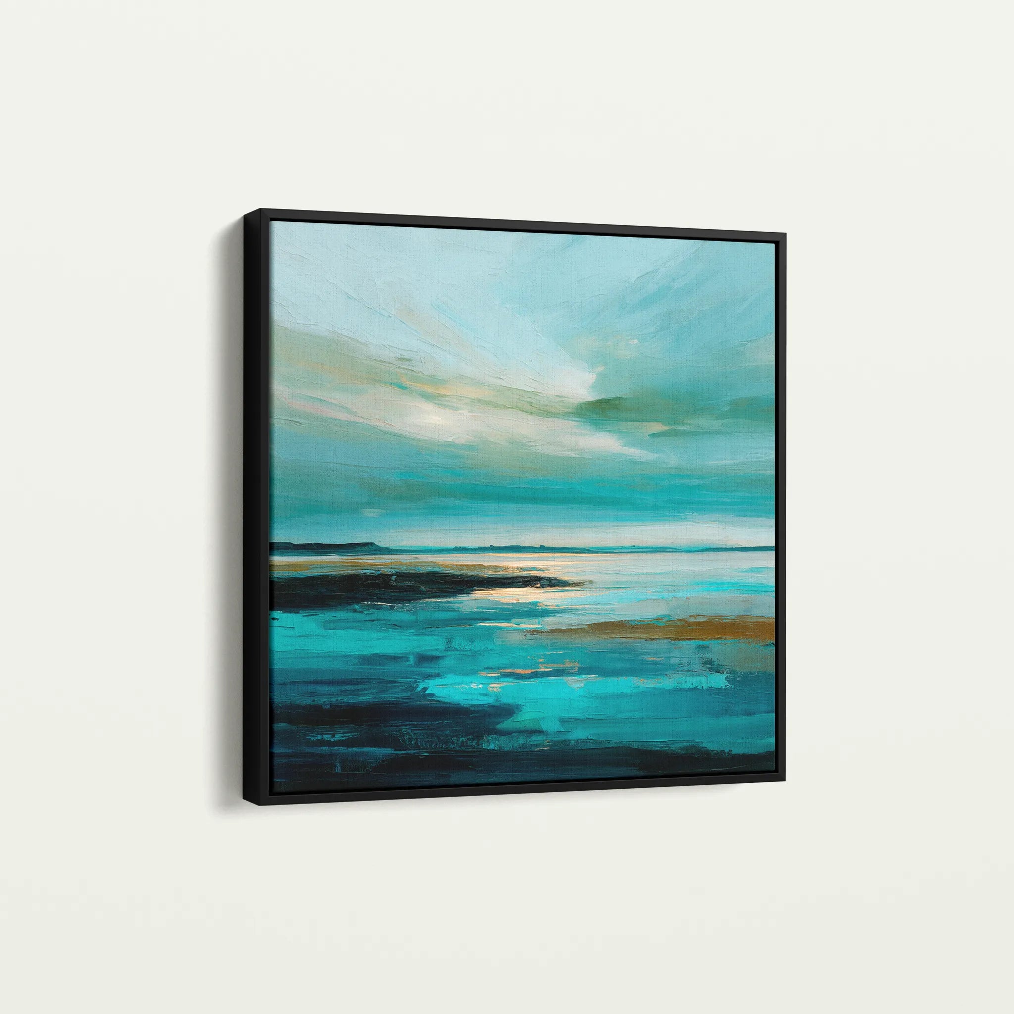 Abstract 1194 Canvas Art 16" x 16" / 40 x 40 cm / Black