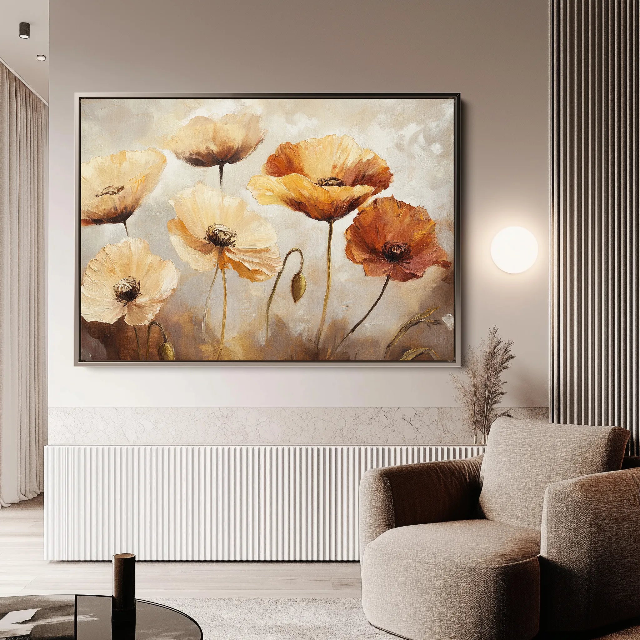 Floral 1194 Canvas Art 18" x 24" / 45 x 60 cm / Black
