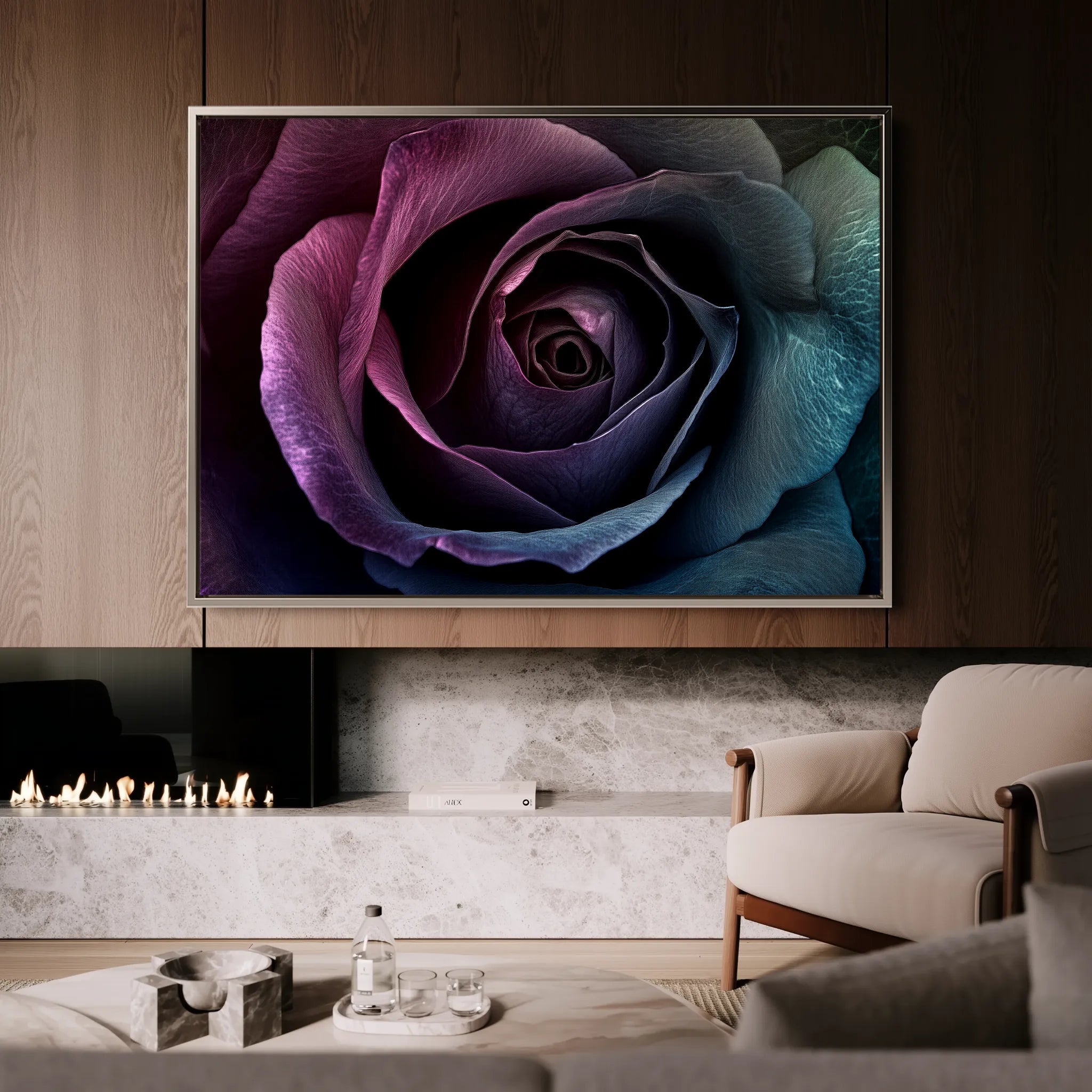 Floral 1195 Canvas Art 18" x 24" / 45 x 60 cm / Black