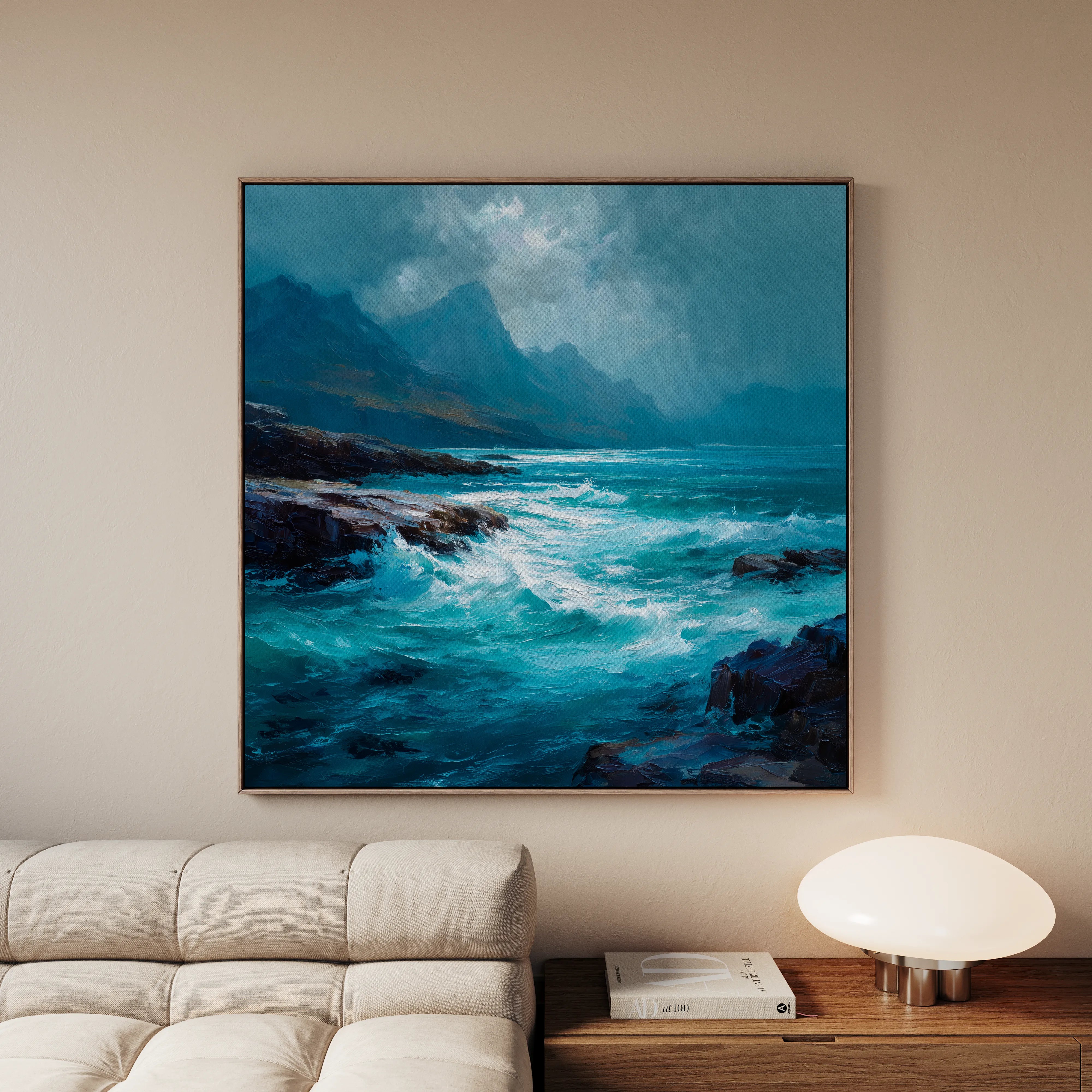Abstract 1196 Canvas Art 16" x 16" / 40 x 40 cm / Black