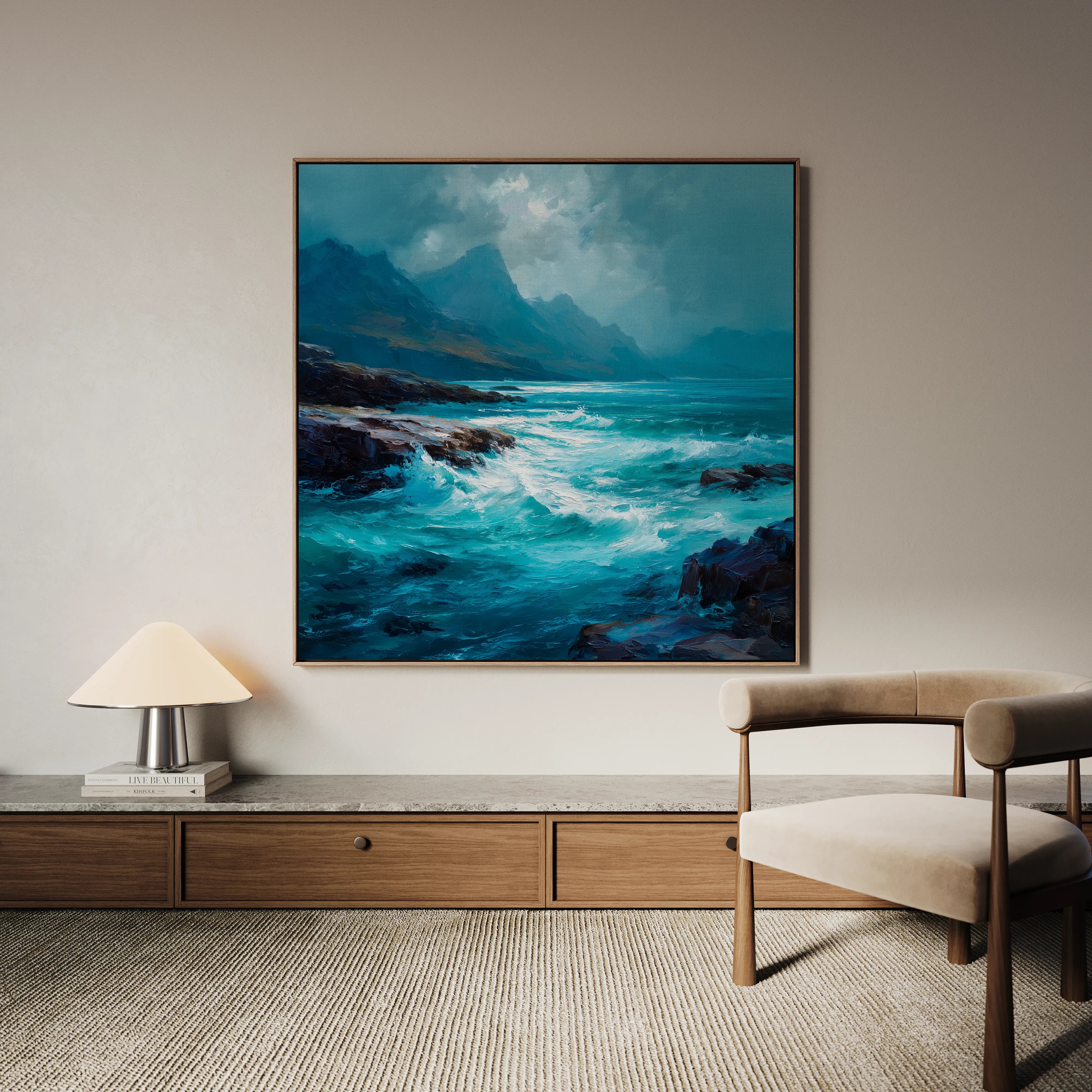 Abstract 1196 Canvas Art 16" x 16" / 40 x 40 cm / Black
