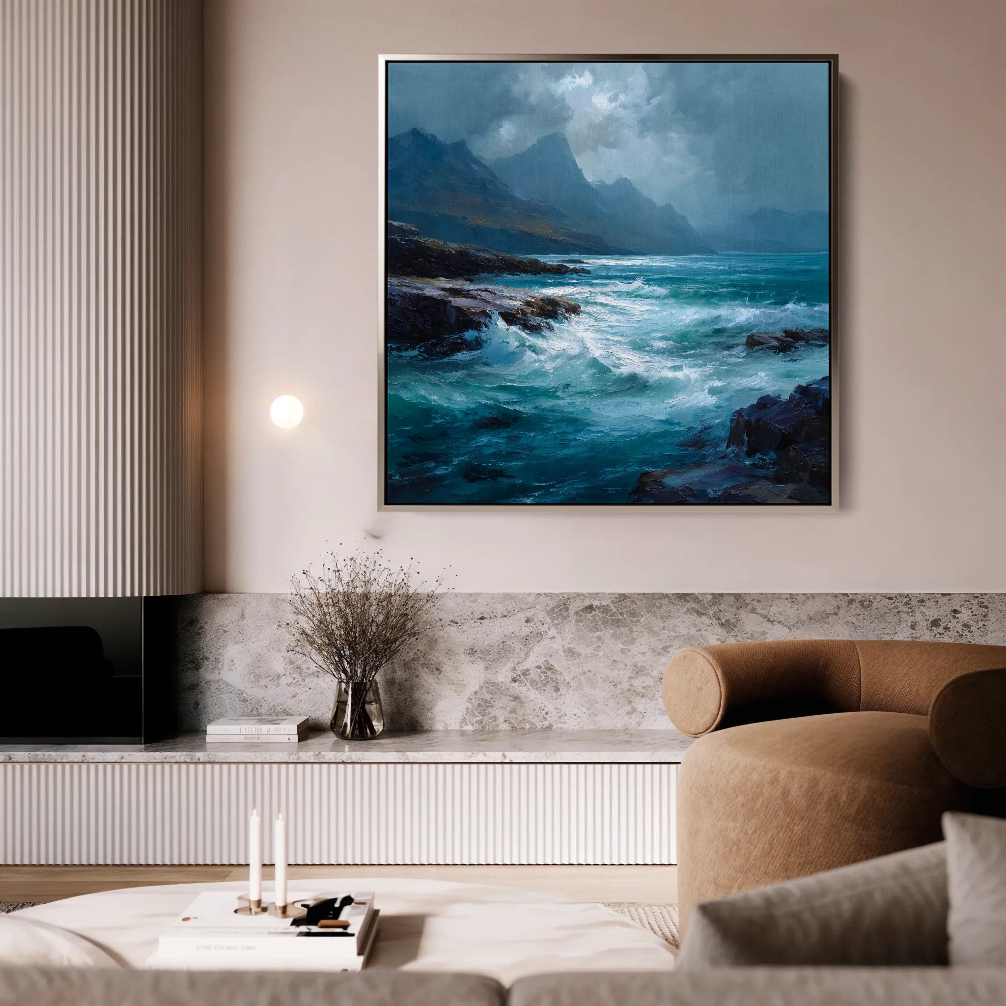 Abstract 1196 Canvas Art 16" x 16" / 40 x 40 cm / Black