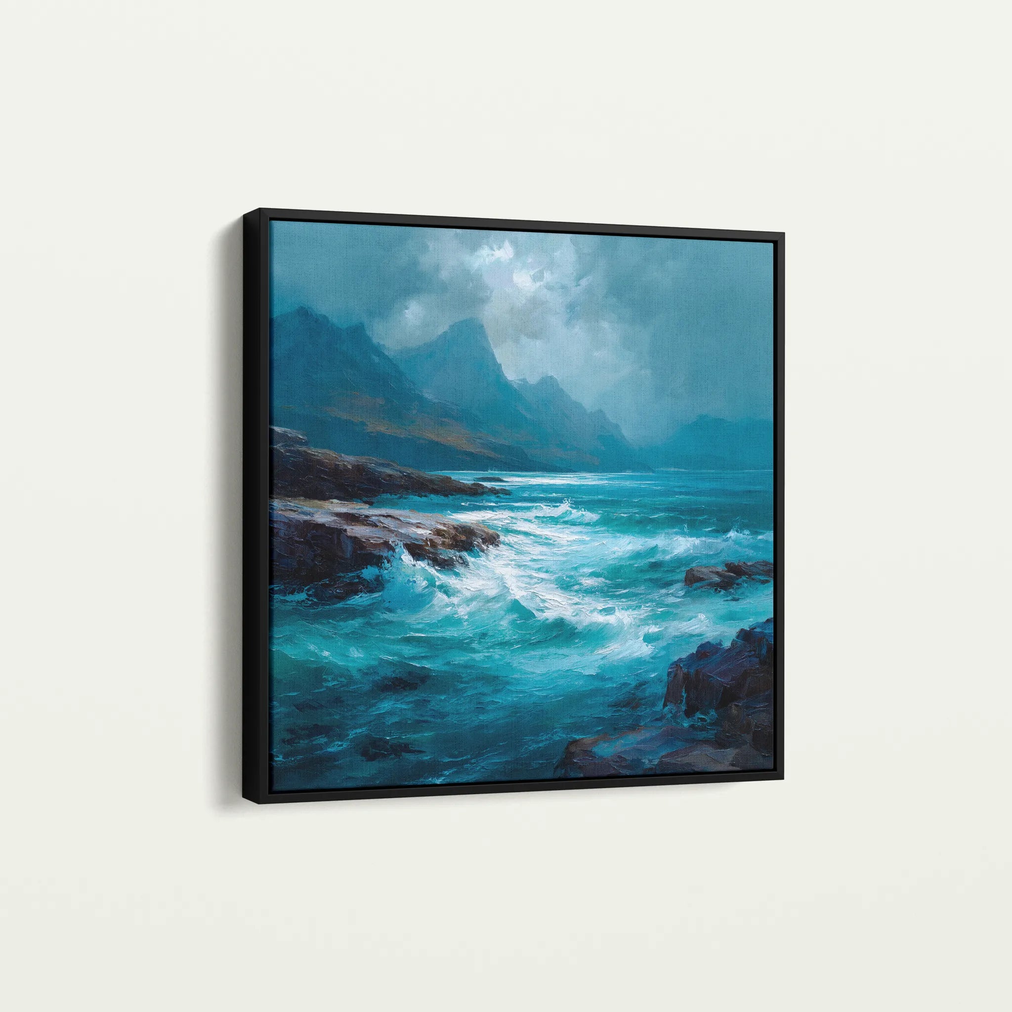 Abstract 1196 Canvas Art 16" x 16" / 40 x 40 cm / Black