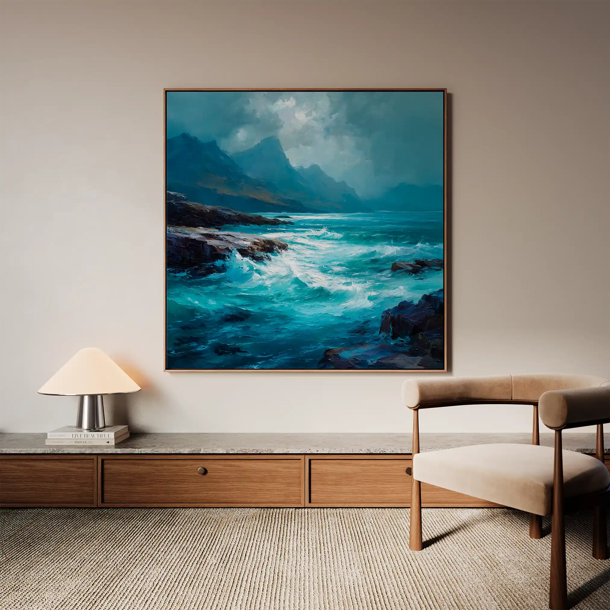 Abstract 1196 Canvas Art 60 x 60 cm / Black