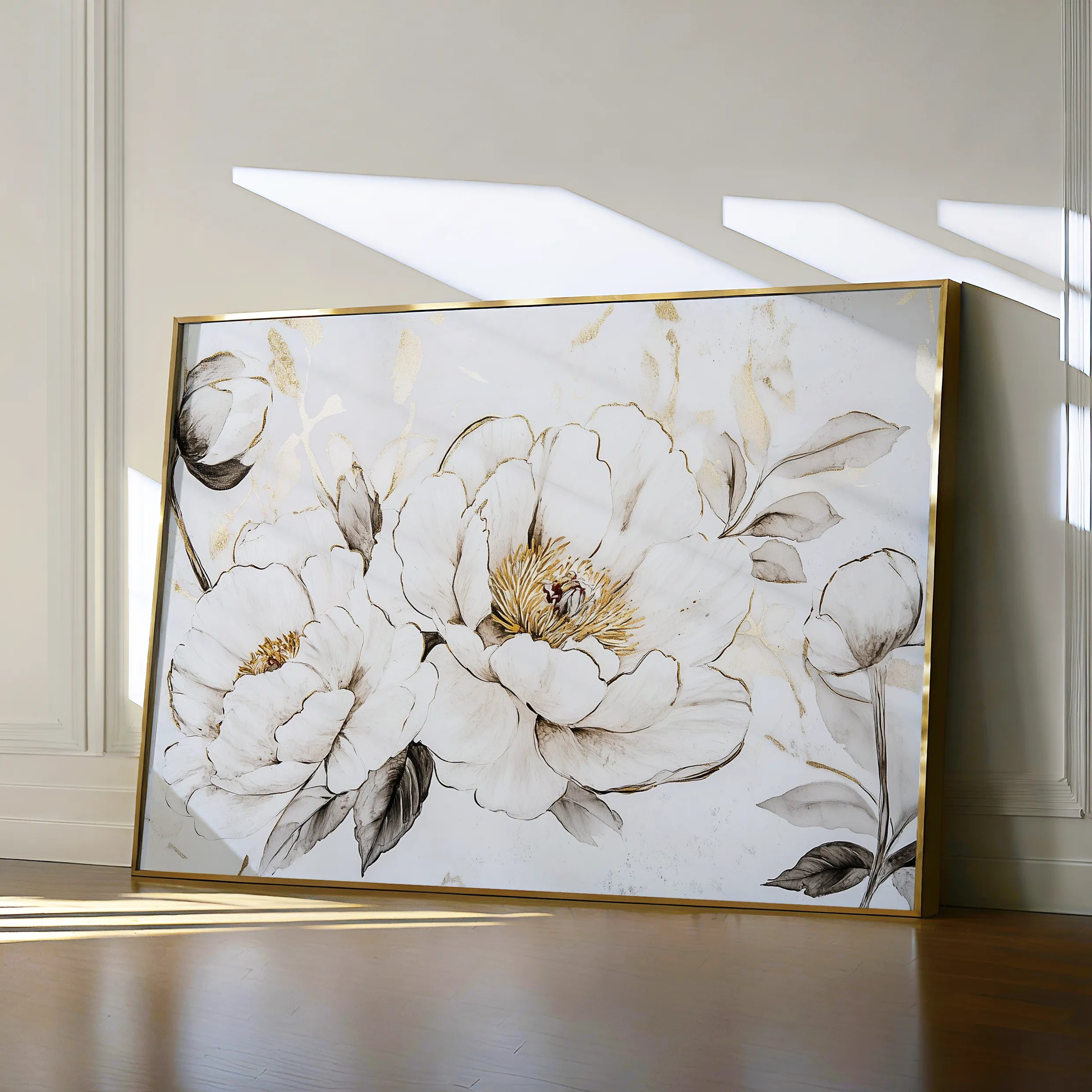 Floral 1196 Canvas Art 18" x 24" / 45 x 60 cm / Black