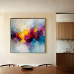 Abstract 1197 Canvas Art 16" x 16" / 40 x 40 cm / Black