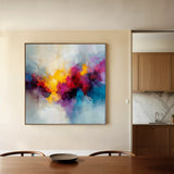 Abstract 1197 Canvas Art 16" x 16" / 40 x 40 cm / Black