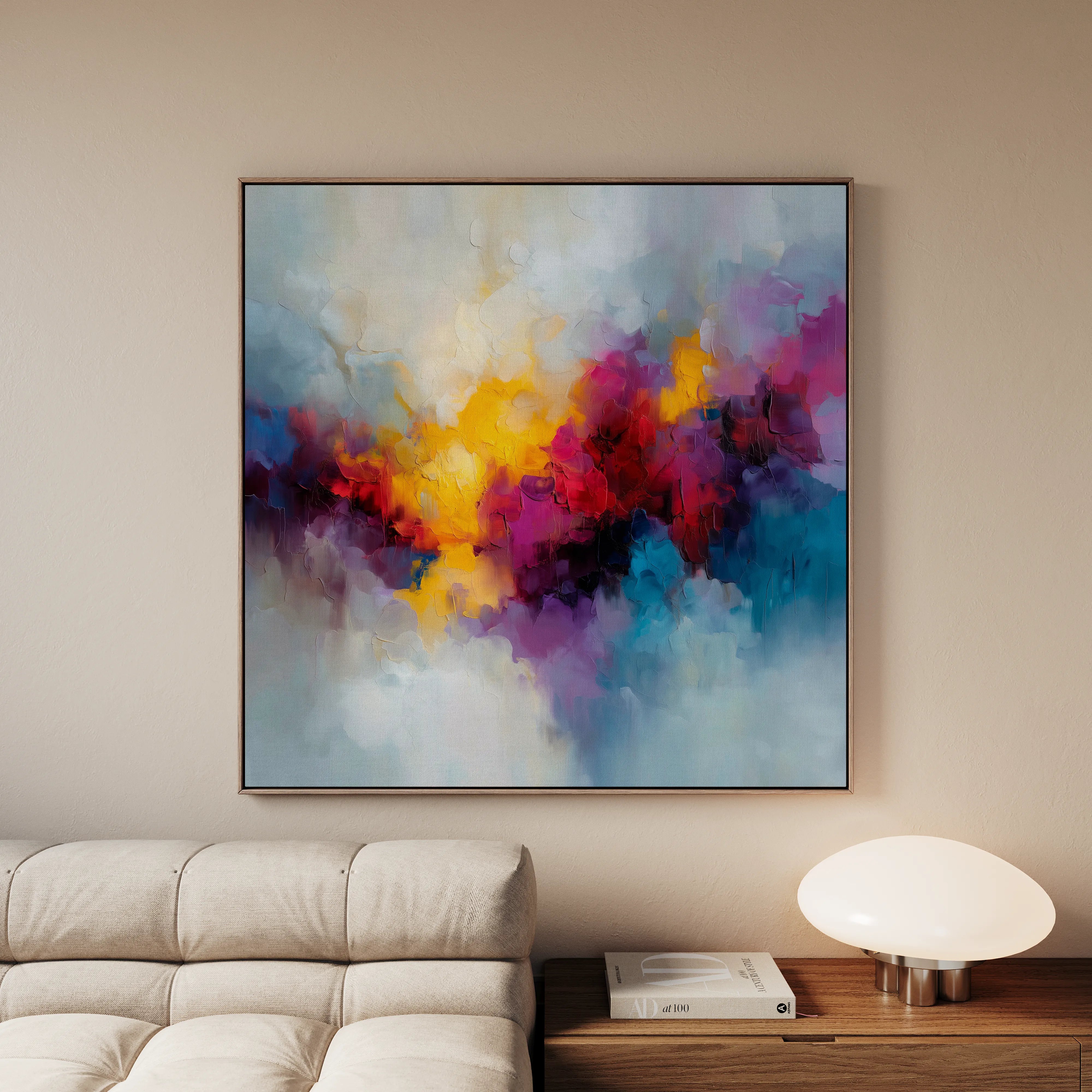 Abstract 1197 Canvas Art 16" x 16" / 40 x 40 cm / Black