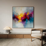 Abstract 1197 Canvas Art 16" x 16" / 40 x 40 cm / Black
