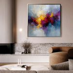 Abstract 1197 Canvas Art 16" x 16" / 40 x 40 cm / Black
