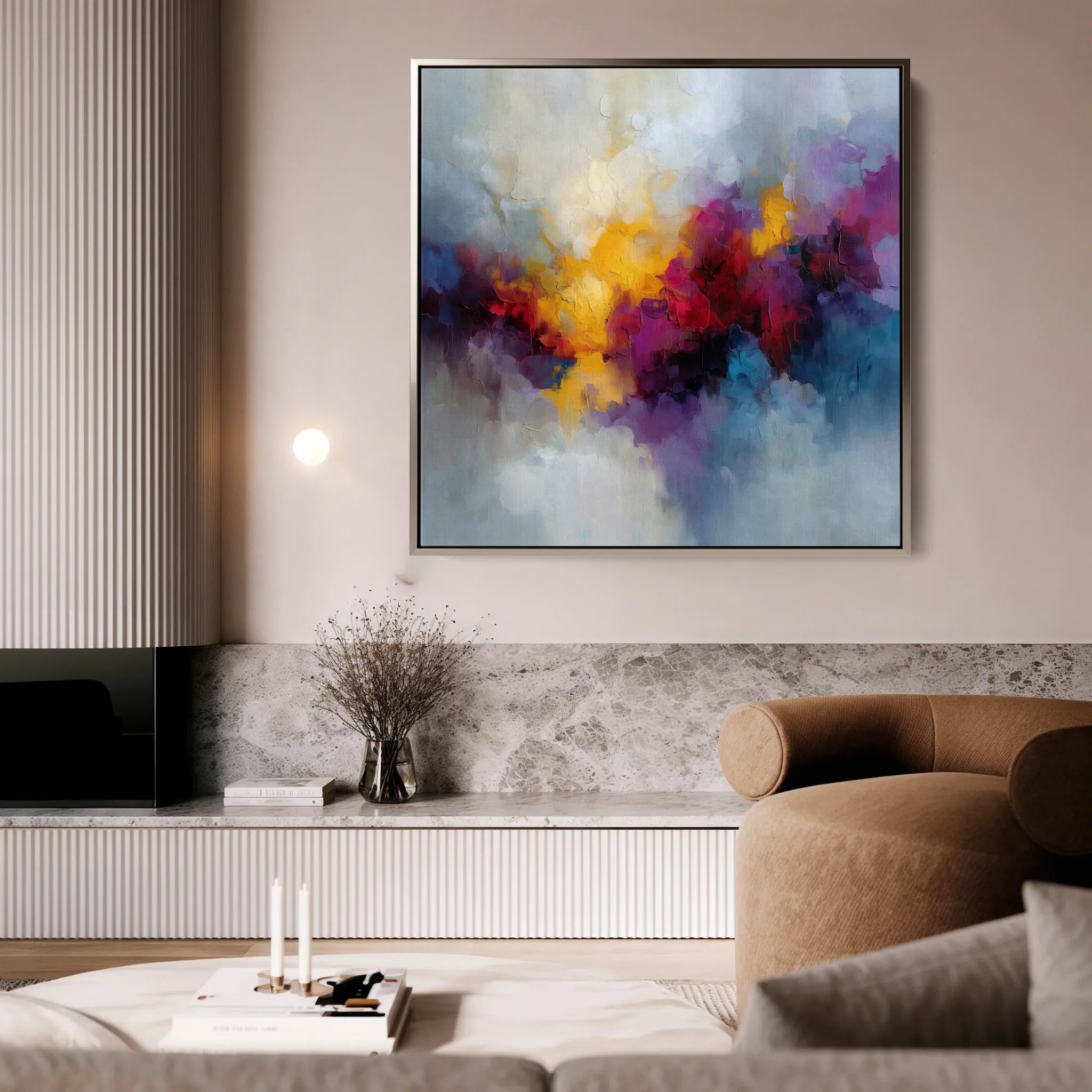 Abstract 1197 Canvas Art 16" x 16" / 40 x 40 cm / Black