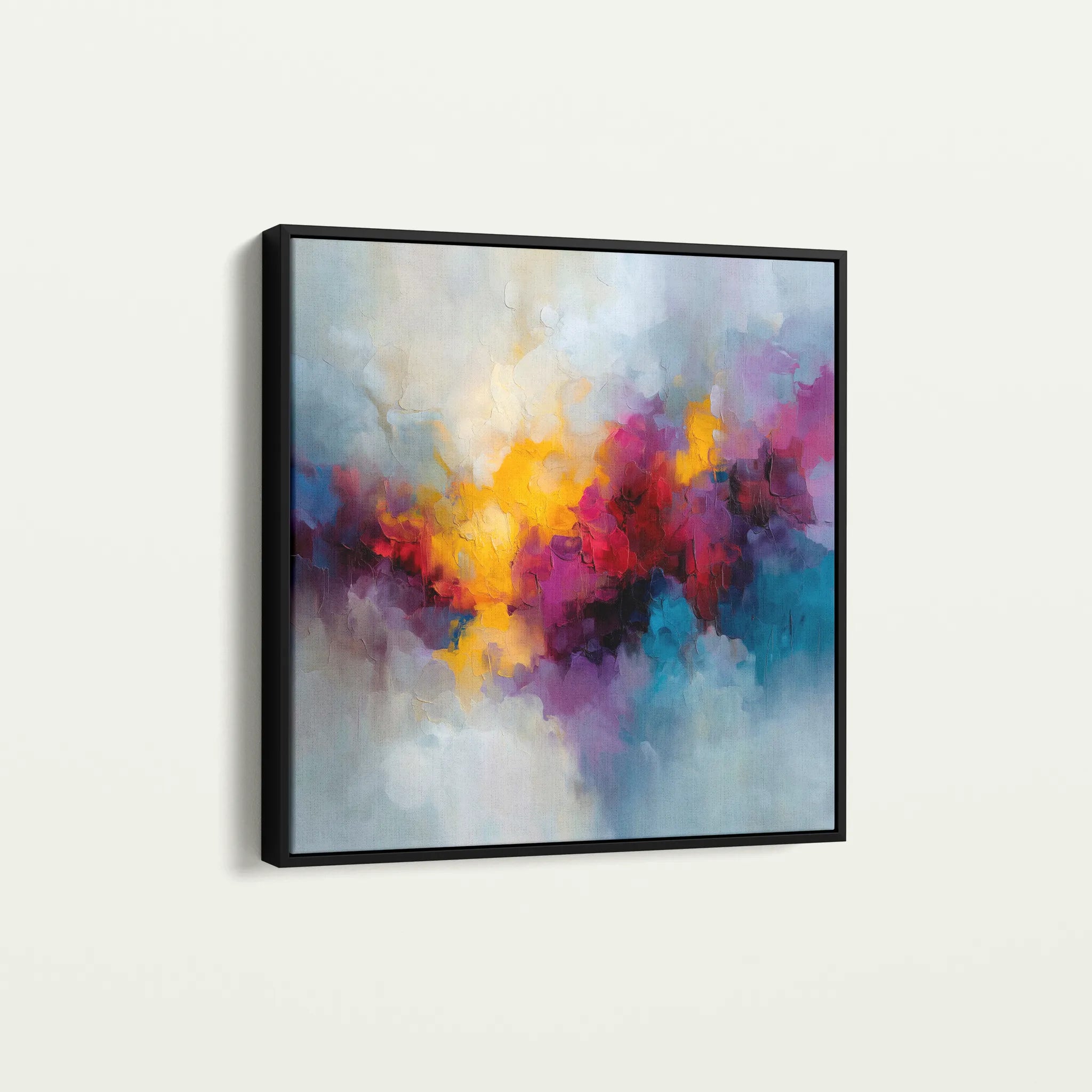 Abstract 1197 Canvas Art 16" x 16" / 40 x 40 cm / Black