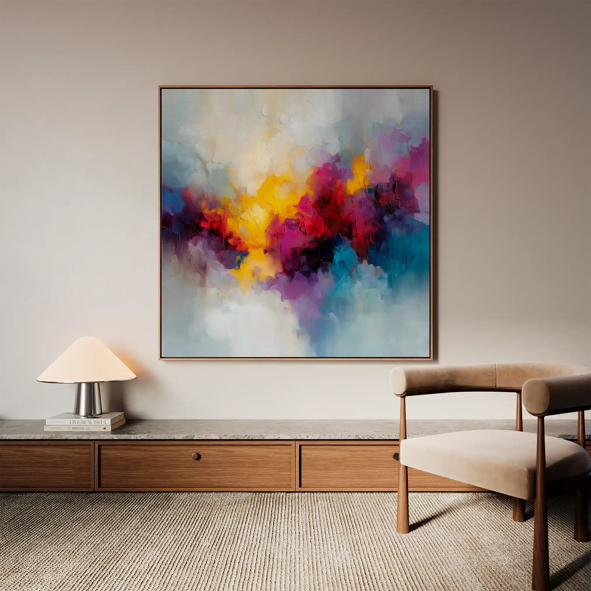 Abstract 1197 Canvas Art 60 x 60 cm / Black