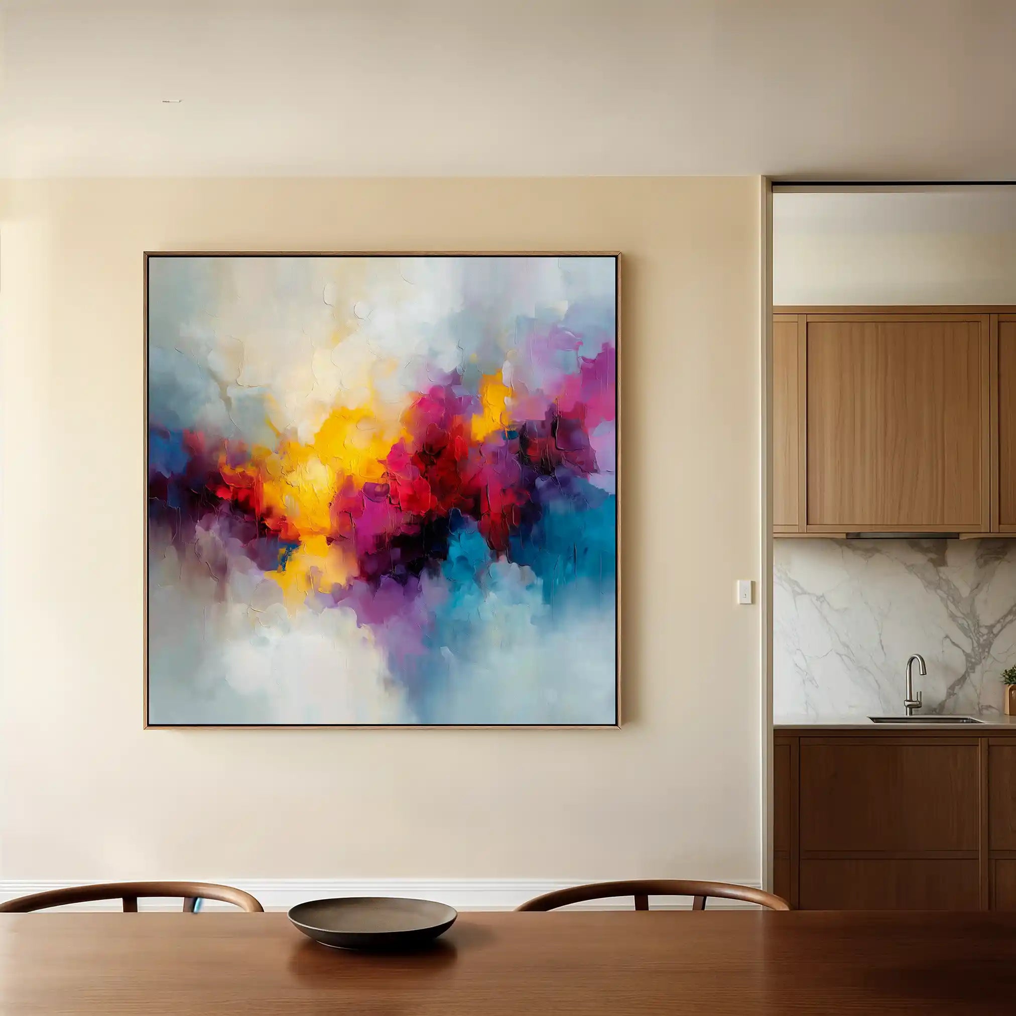 Abstract 1197 Canvas Art 60 x 60 cm / Black