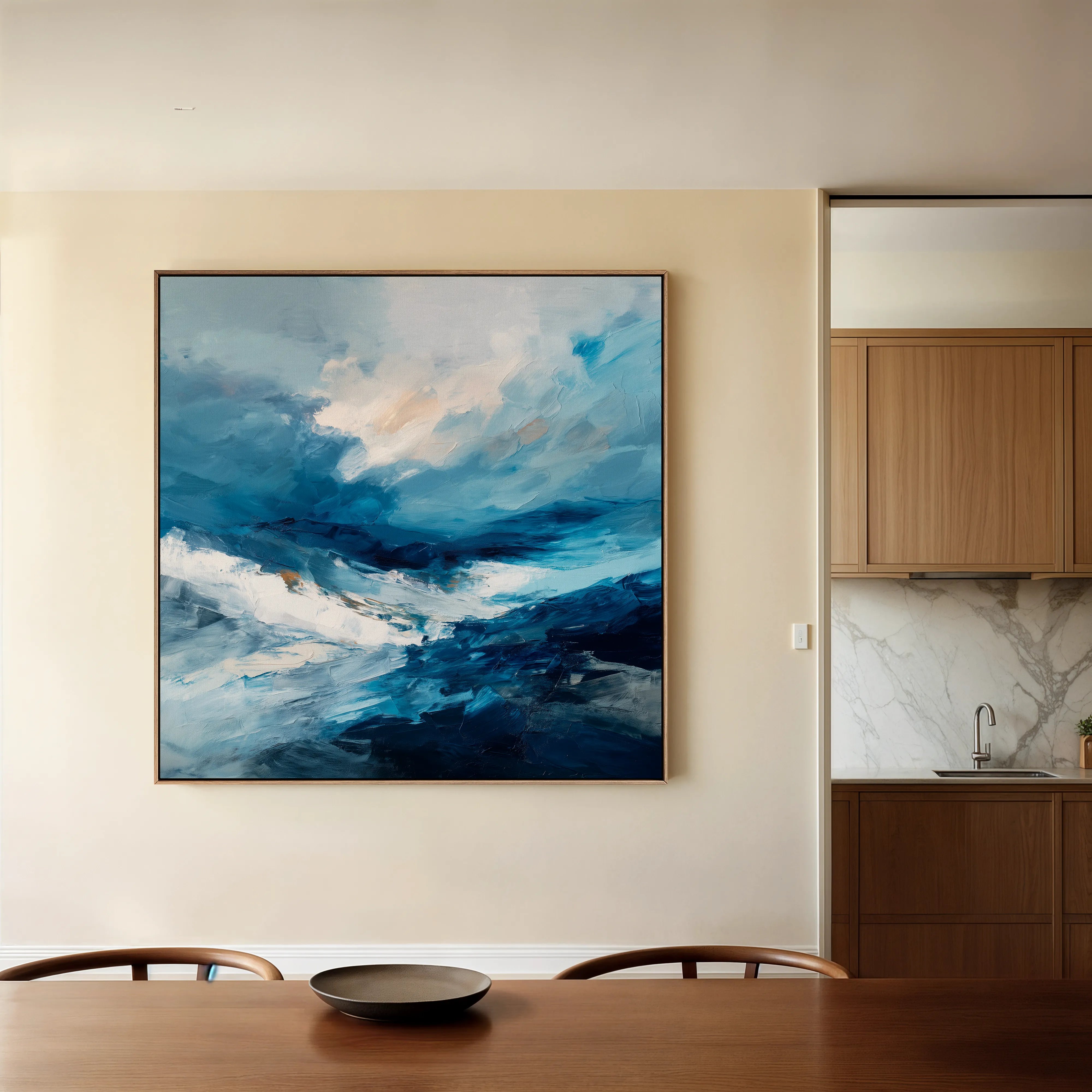 Abstract 1198 Canvas Art 16" x 16" / 40 x 40 cm / Black