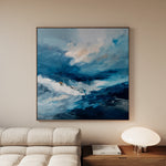 Abstract 1198 Canvas Art 16" x 16" / 40 x 40 cm / Black