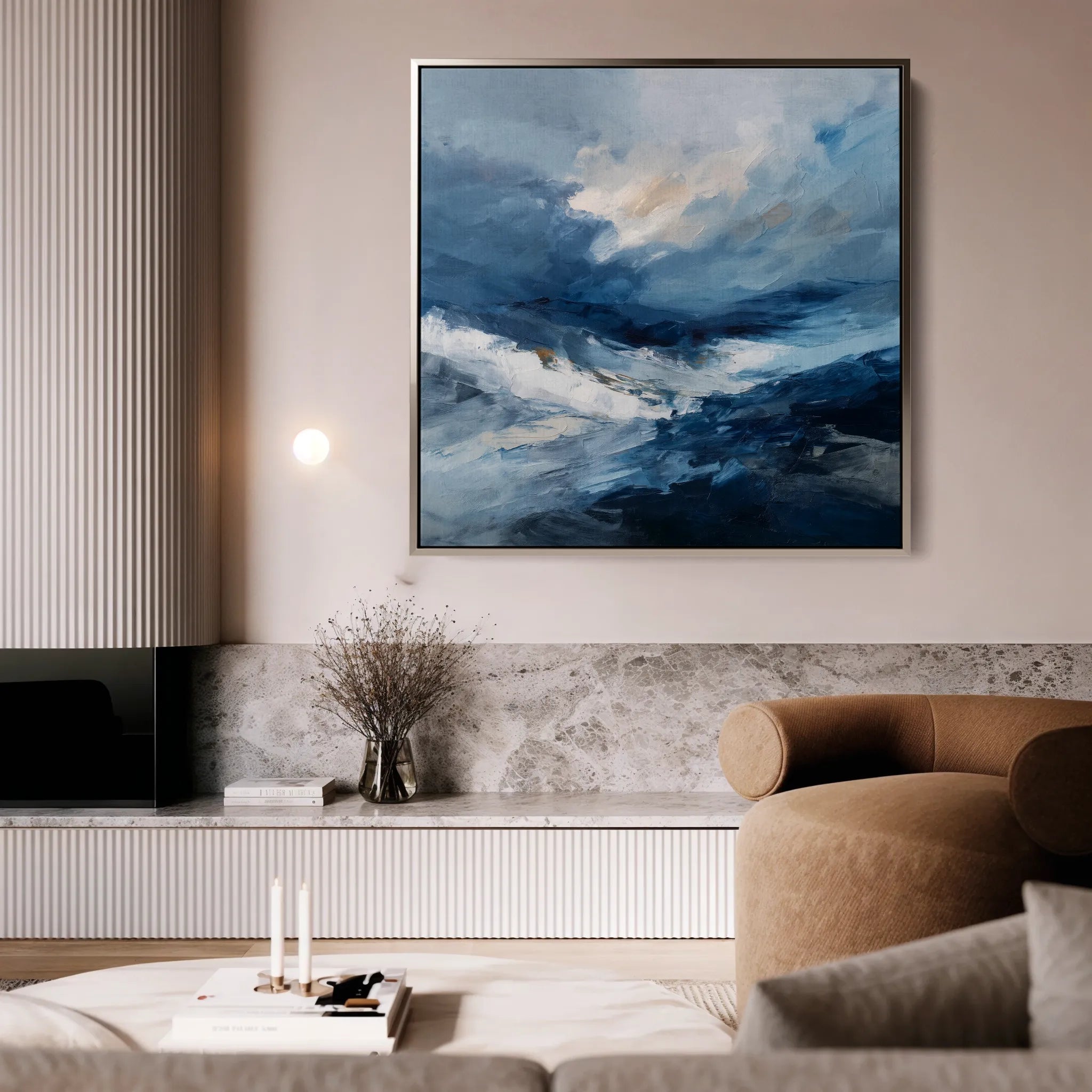 Abstract 1198 Canvas Art 16" x 16" / 40 x 40 cm / Black