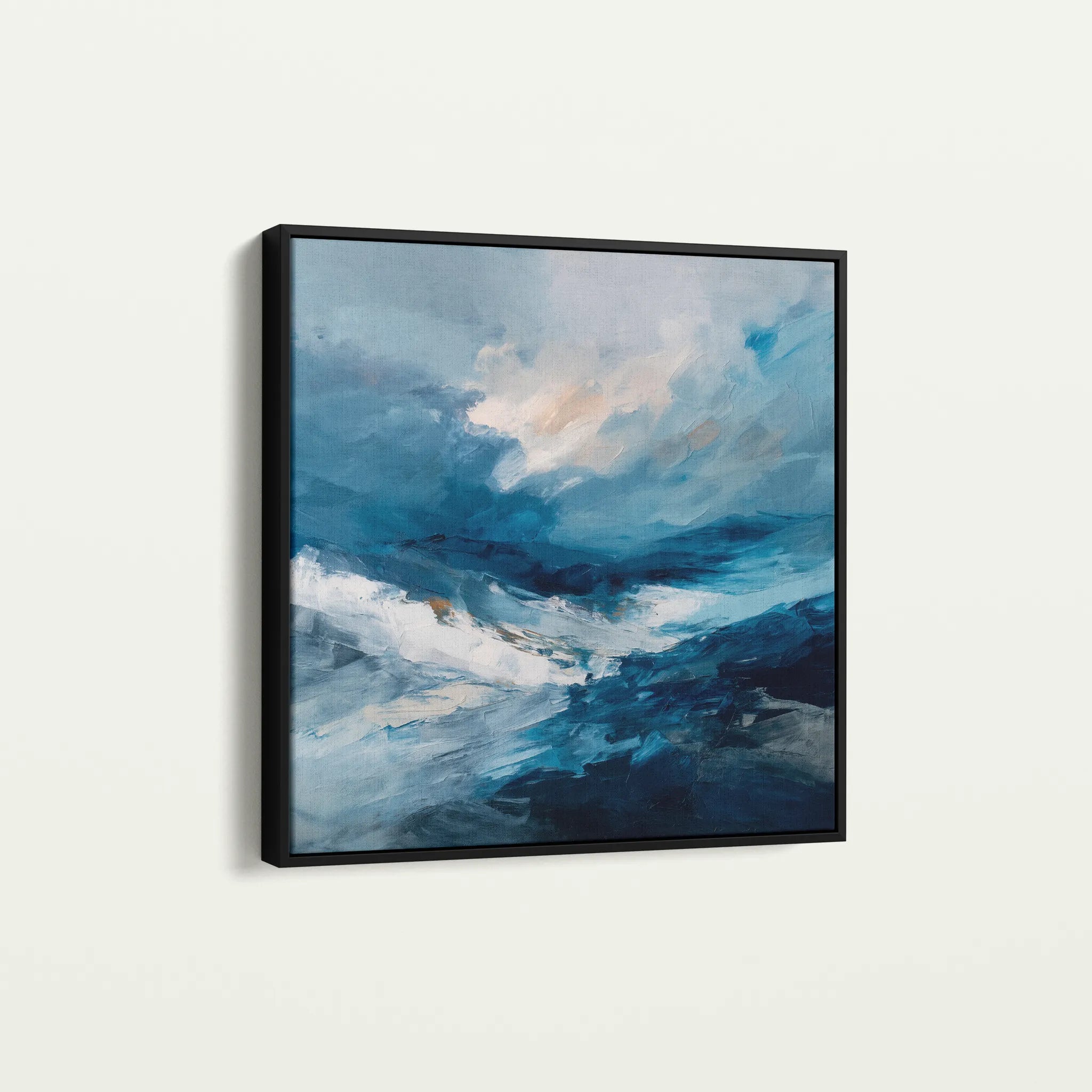 Abstract 1198 Canvas Art 16" x 16" / 40 x 40 cm / Black