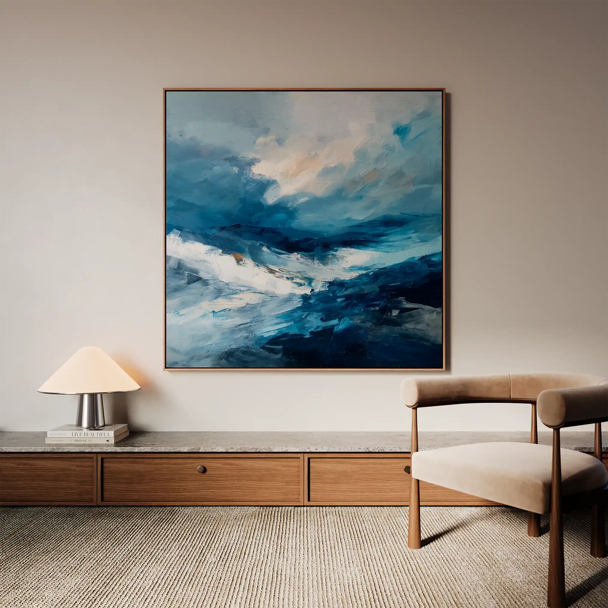 Abstract 1198 Canvas Art 60 x 60 cm / Black